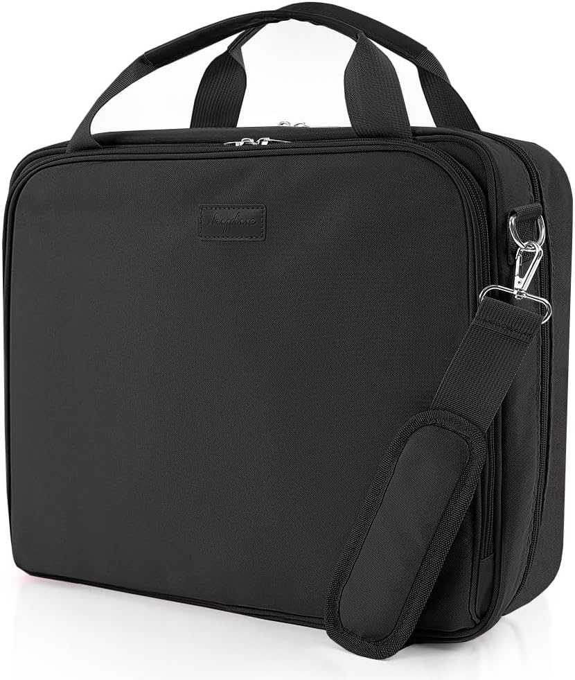 SKYDUE Zipper Binder 2 Inch O-Ring School Binder, Oxford Fabric School Organizer Holds 400+ Sheets, Fits 13.3" Laptop, Water-Resistant, Handle & Shoulder Strap, 14"x13" – Black