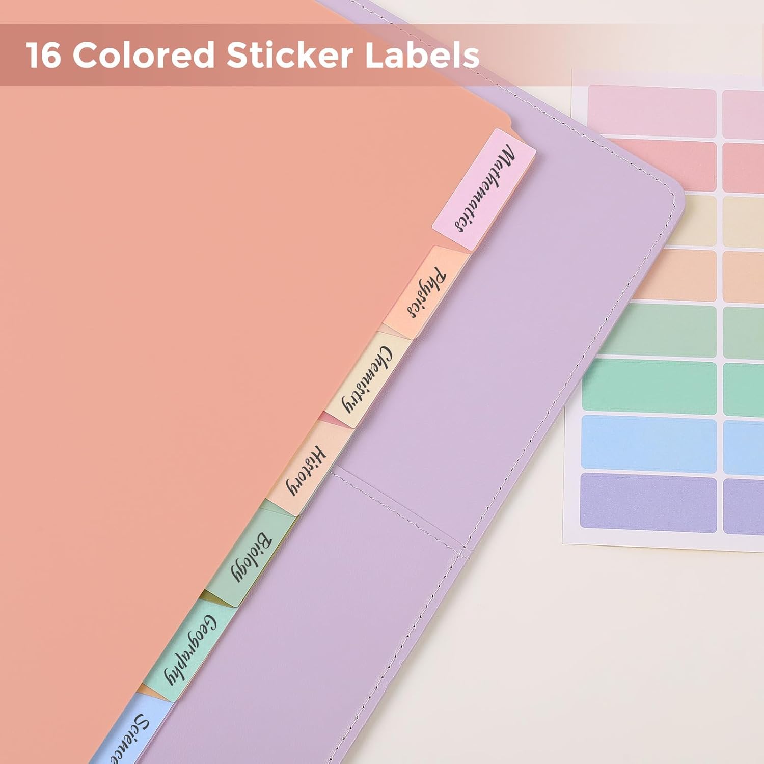 SKYDUE 8 Tab Binder Dividers, Letter Size, Durable Plastic Dividers for 3 Ring Binder, Write & Erase Binder Dividers with Tabs, 1 Set, Aesthetic Pastels Binder Divider for School, Office