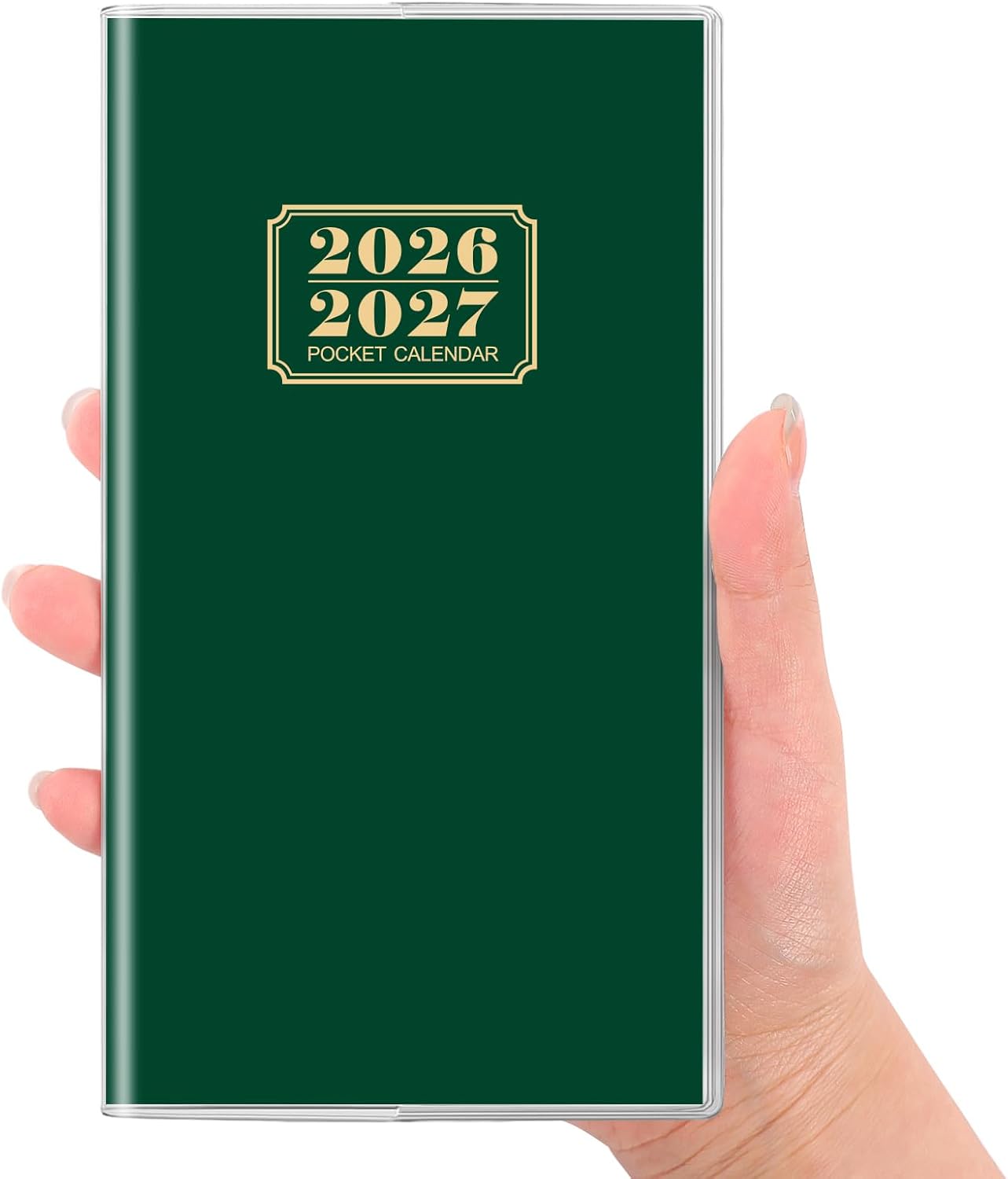 SKYDUE Pocket Calendar 2026-2027, Monthly Planner Jan 2026- Dec 2027 for Purse, 6.7" x 3.7" 2 Year Small Pocket Planner, Compact Design with Plastic Sleeve Blue