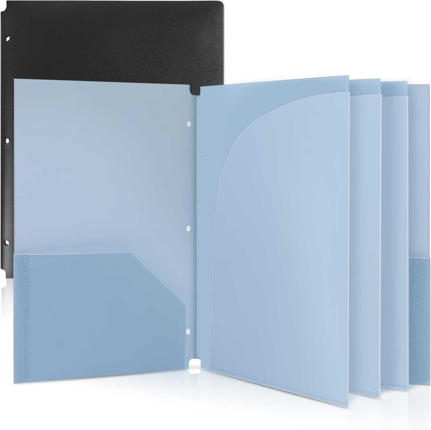 SKYDUE 8 Pockets Expanding File Folders, Accordion Folders&Plastic Pocket Folders，2 Pockets and 3 Dividers, Letter Size – Fits 3-Ring Binders