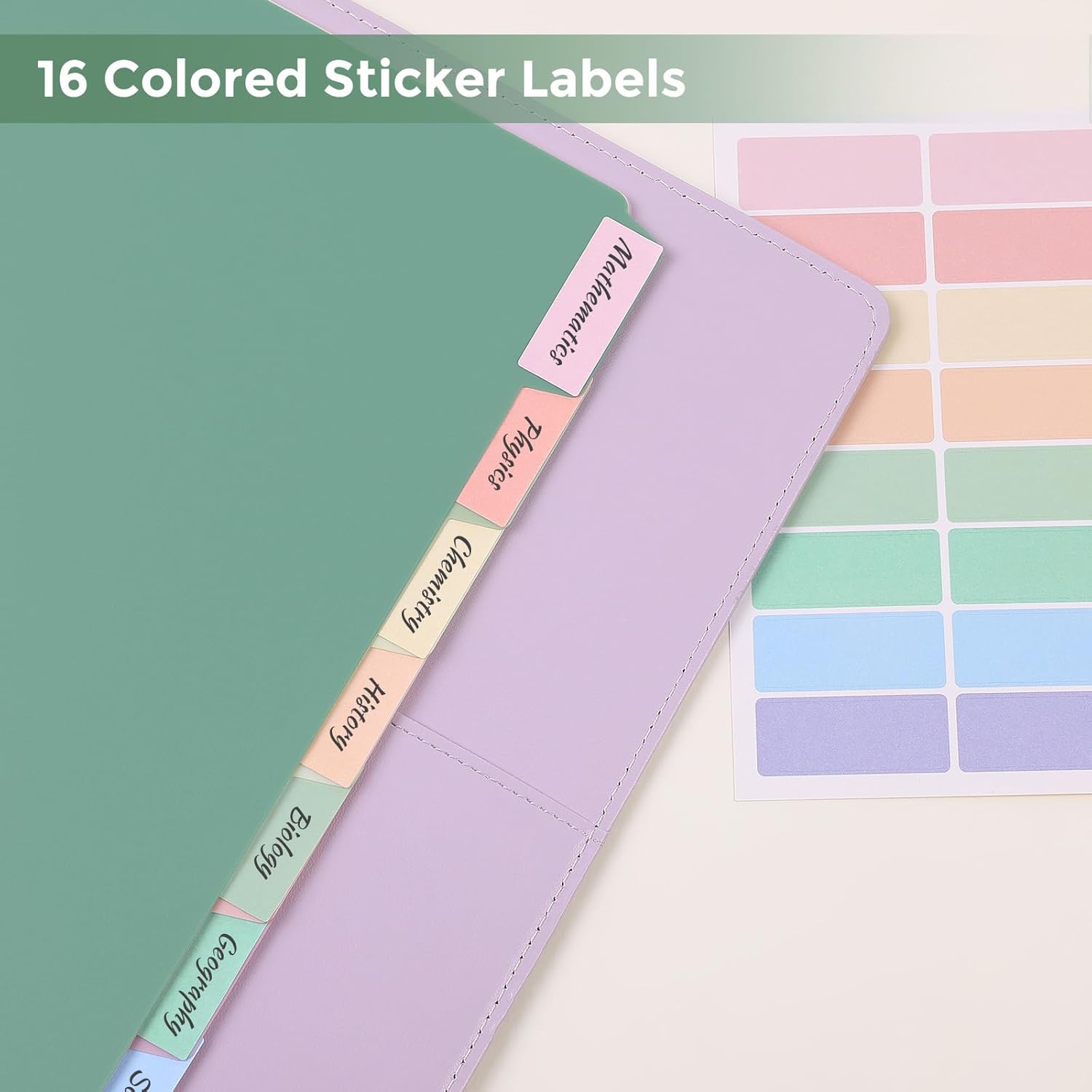 SKYDUE 8 Tab Binder Dividers, Letter Size, Durable Plastic Dividers for 3 Ring Binder, Write & Erase Binder Dividers with Tabs, 1 Set, Aesthetic Pastels Binder Divider for School, Office