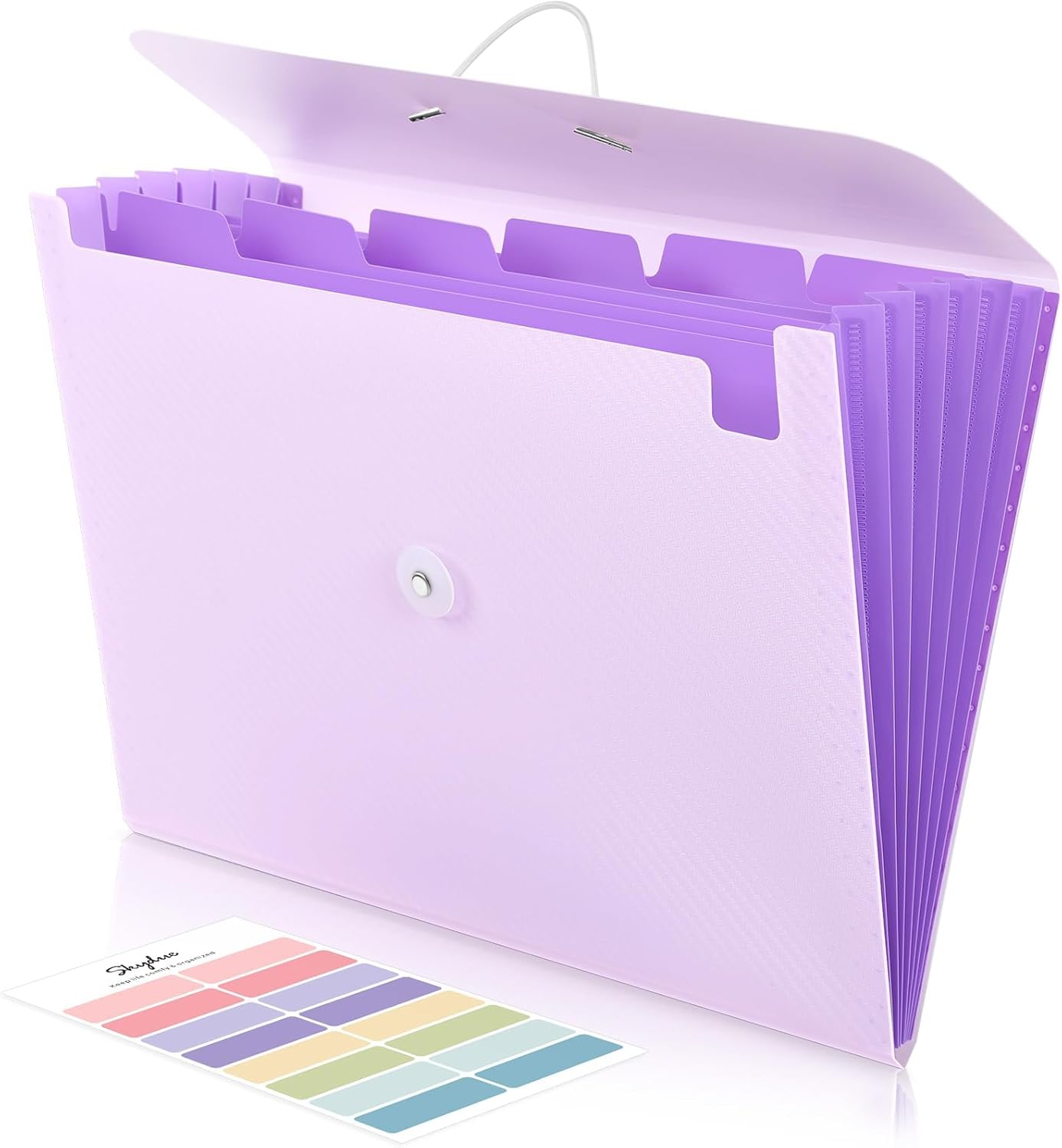 SKYDUE Accordion File Organizer, Expanding File Folder with 7 Pockets, Portable Receipt Paper Bill Document Organizer, Letter/A4 Size Filing Folder School Office Supplies, Black