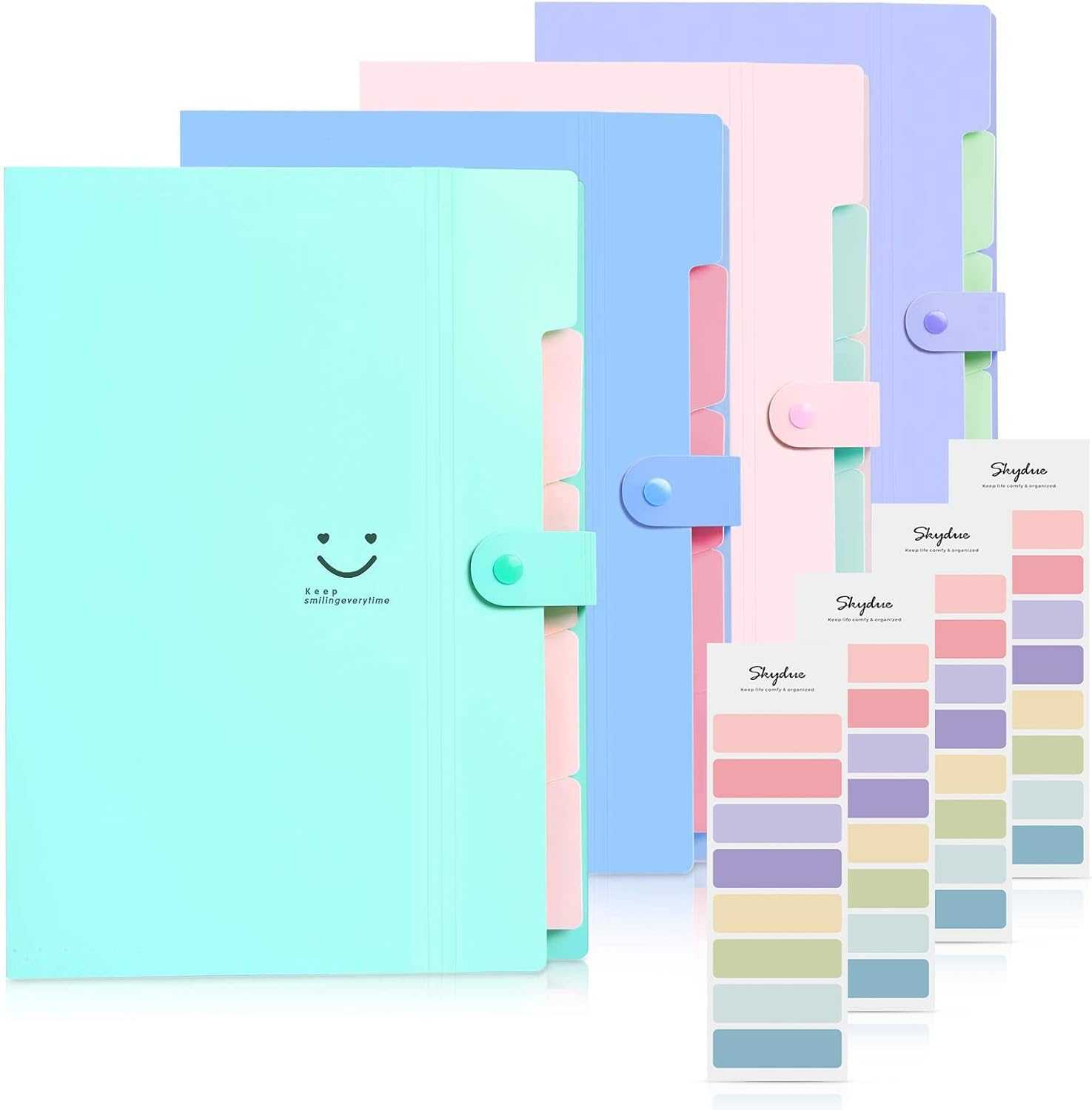 SKYDUE Letter A4 Paper Expanding File Folder 5 Pockets