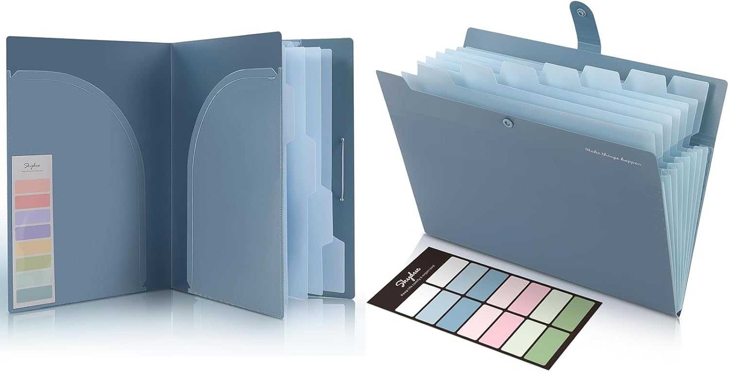 SKYDUE Expanding File Organizer with 8 Pockets and 5 Pocket Expanding File Folder