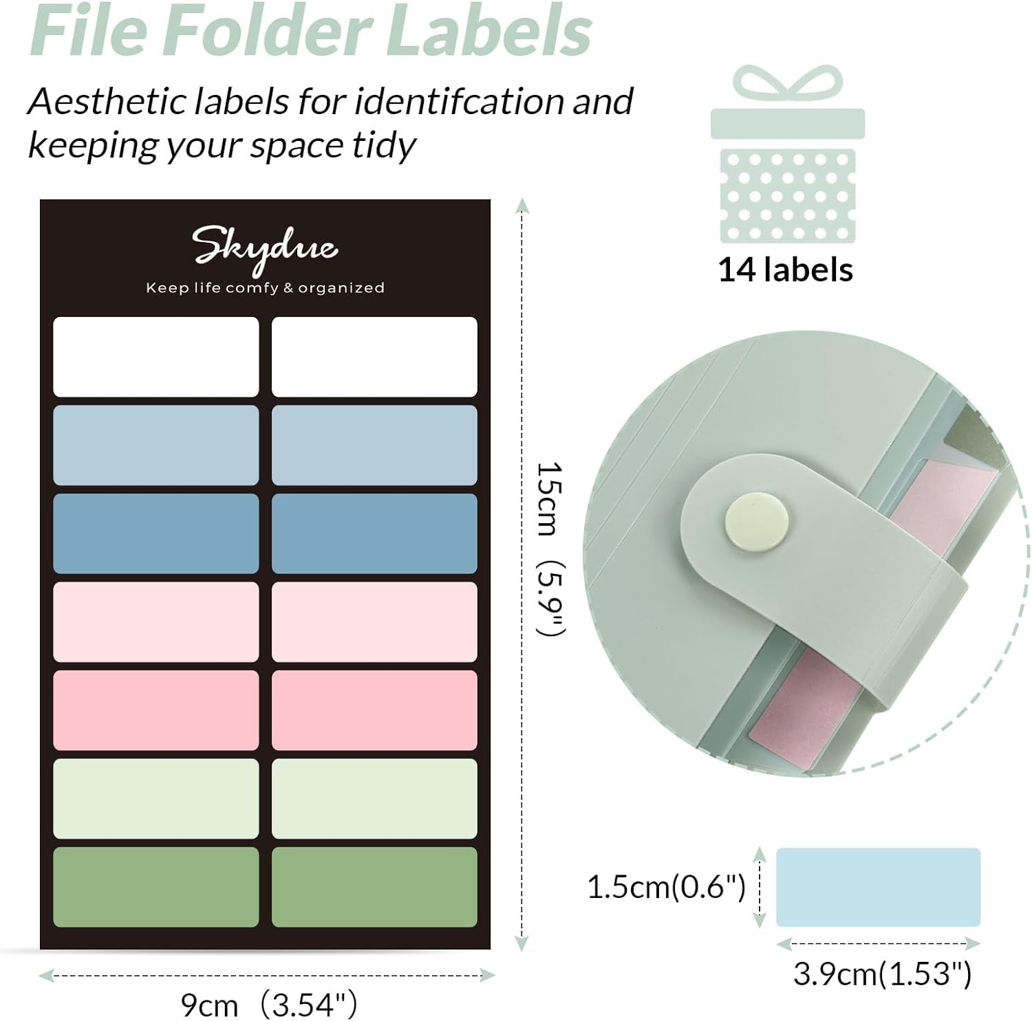 SKYDUE Expanding File Organizer with 8 Pockets, Accordion File Folders with Labels, Portable Document Paper Bill Receipt Organizer, Home College School Office Supplies, Letter Size, Blue