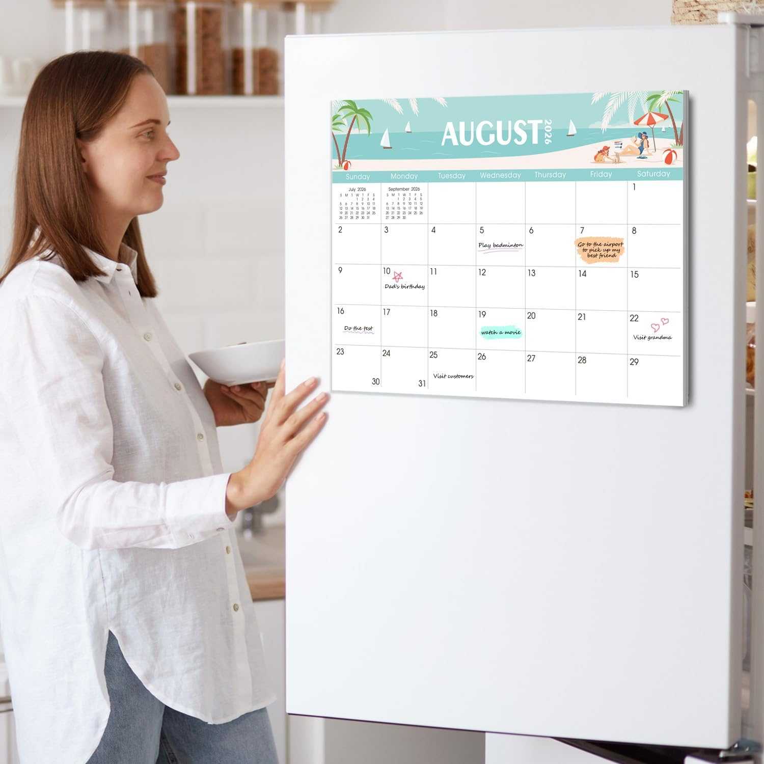 SKYDUE Magnetic Calendar for Refrigerator, Fridge Calendar 2026-2027– 11" x 8.5", 20 Months from Nov. 2025 to Jun. 2027, Holiday Themed