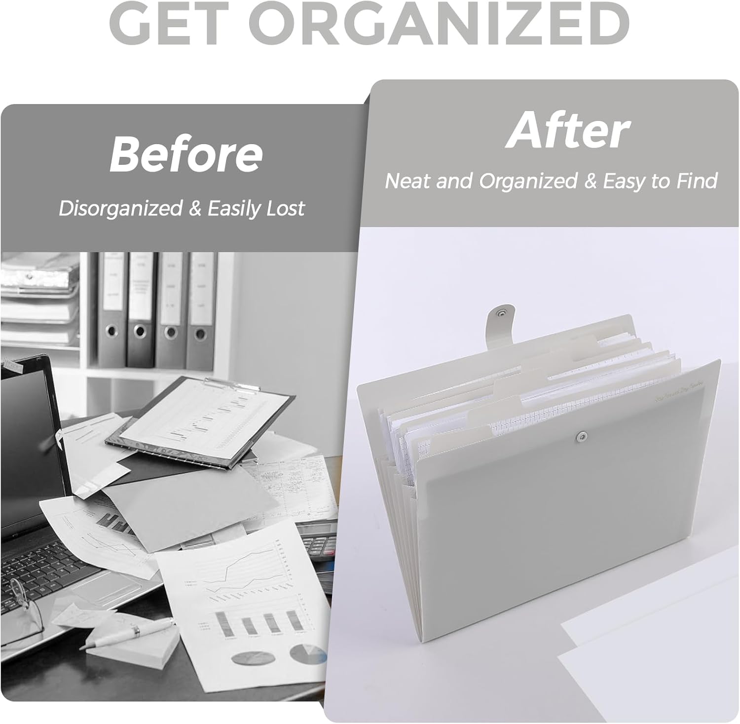 SKYDUE 7-Pocket Expanding File Folder, Professional Accordion Document Organizer with Labels, Portable Paper Receipt Holder for Office Home Business, Letter/A4 Size Green