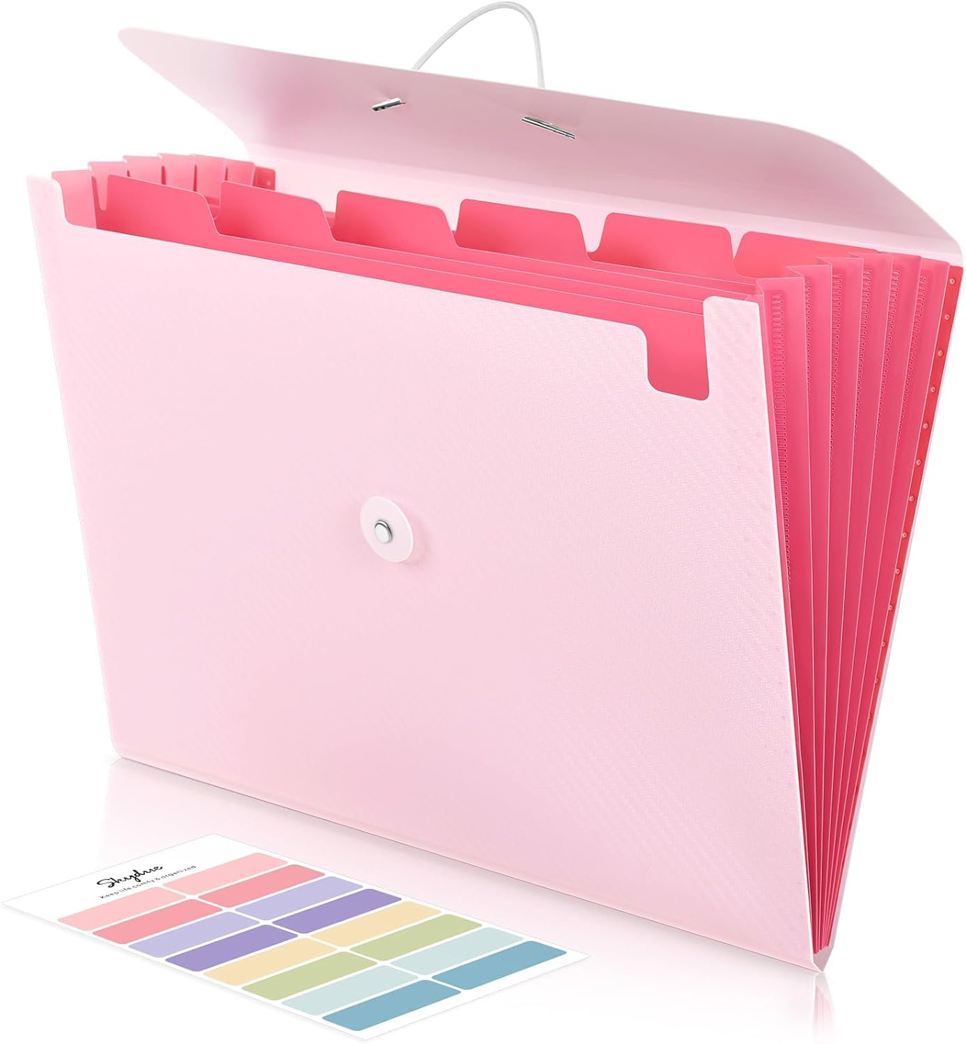 SKYDUE Accordion File Organizer, Expanding File Folder with 7 Pockets, Portable Receipt Paper Bill Document Organizer, Letter/A4 Size Filing Folder School Office Supplies, Black