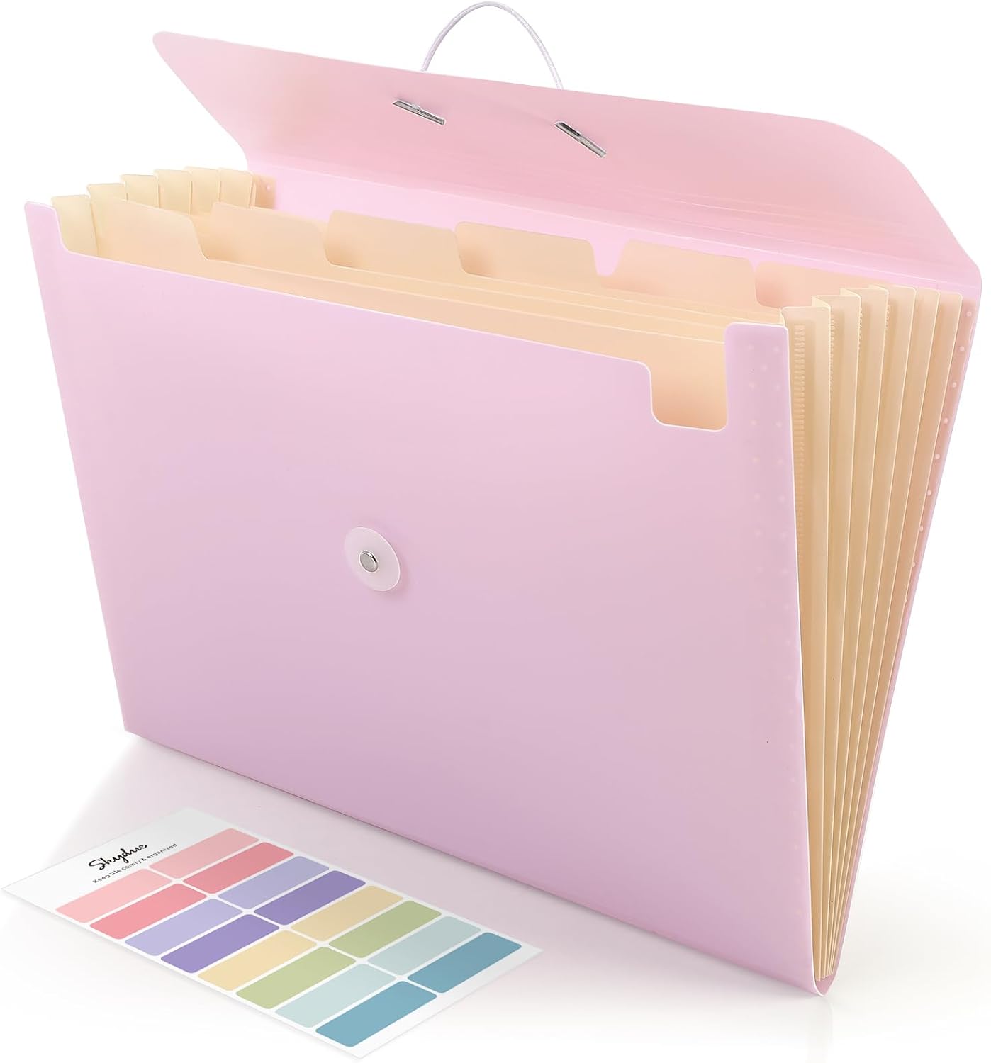 SKYDUE Accordion File Organizer, Expanding File Folder with 7 Pockets, Portable Receipt Paper Bill Document Organizer, Letter/A4 Size Filing Folder School Office Supplies, Black
