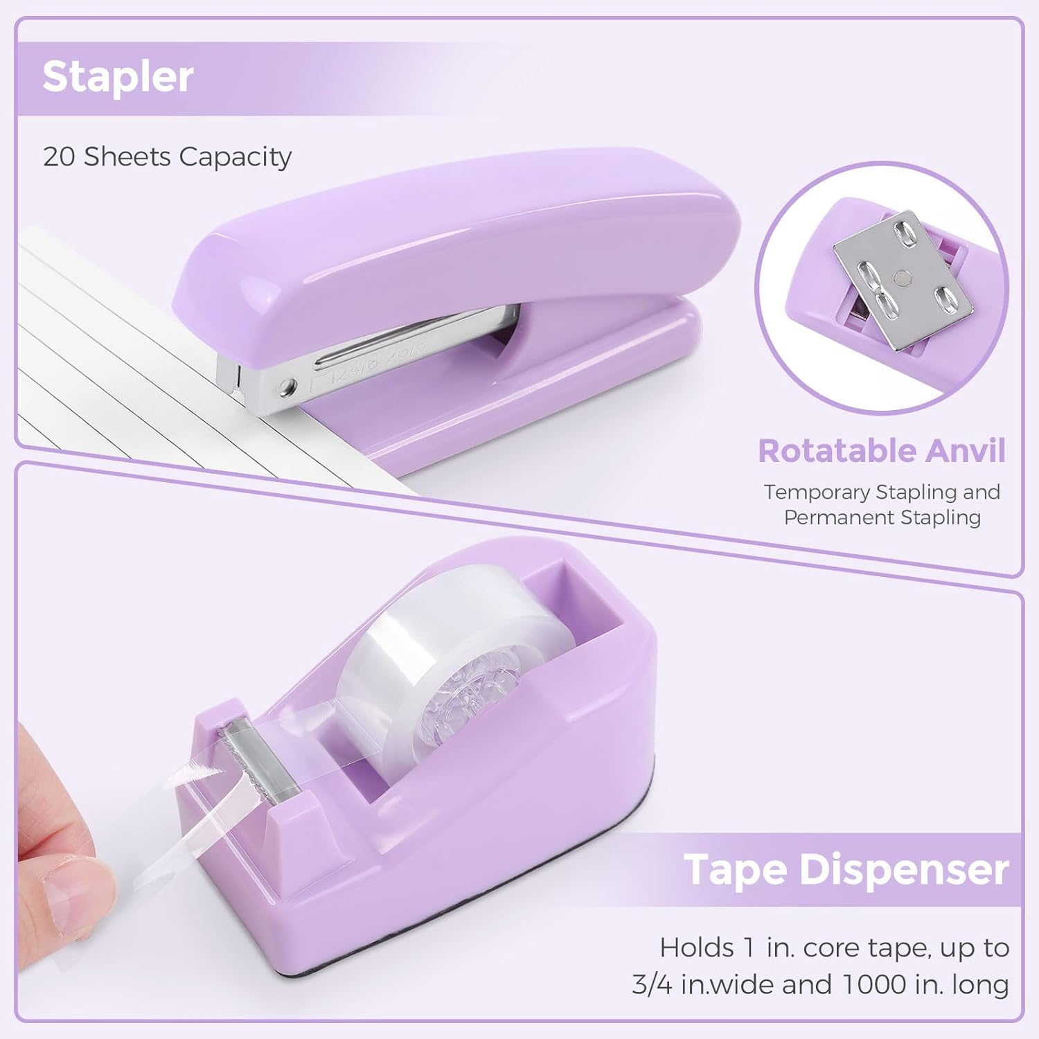 SKYDUE Pink Desk Accessories, Pink Office Supplies Set, Mesh Desk Organizer, Stapler, Tape Dispenser, Scissors, Binder/Paper Clips and 1000pcs Staples,Desk Organizer for Women