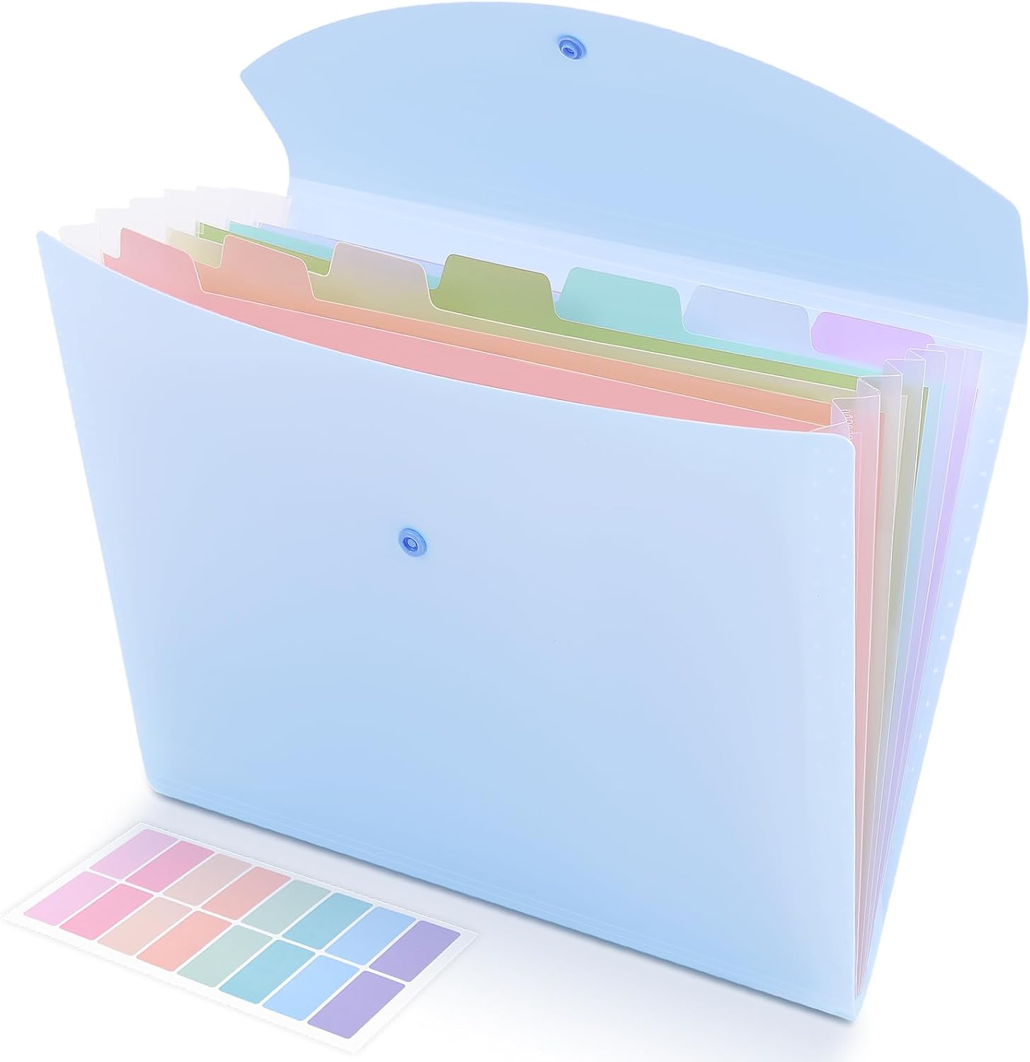 SKYDUE Cute Accordion File Organizer, Expanding File Folder with 8 Pockets, Document Organizer with Colorful Tabs for School, Office, Hospital Tax, Receipts Storage Letter/A4 Size Pink