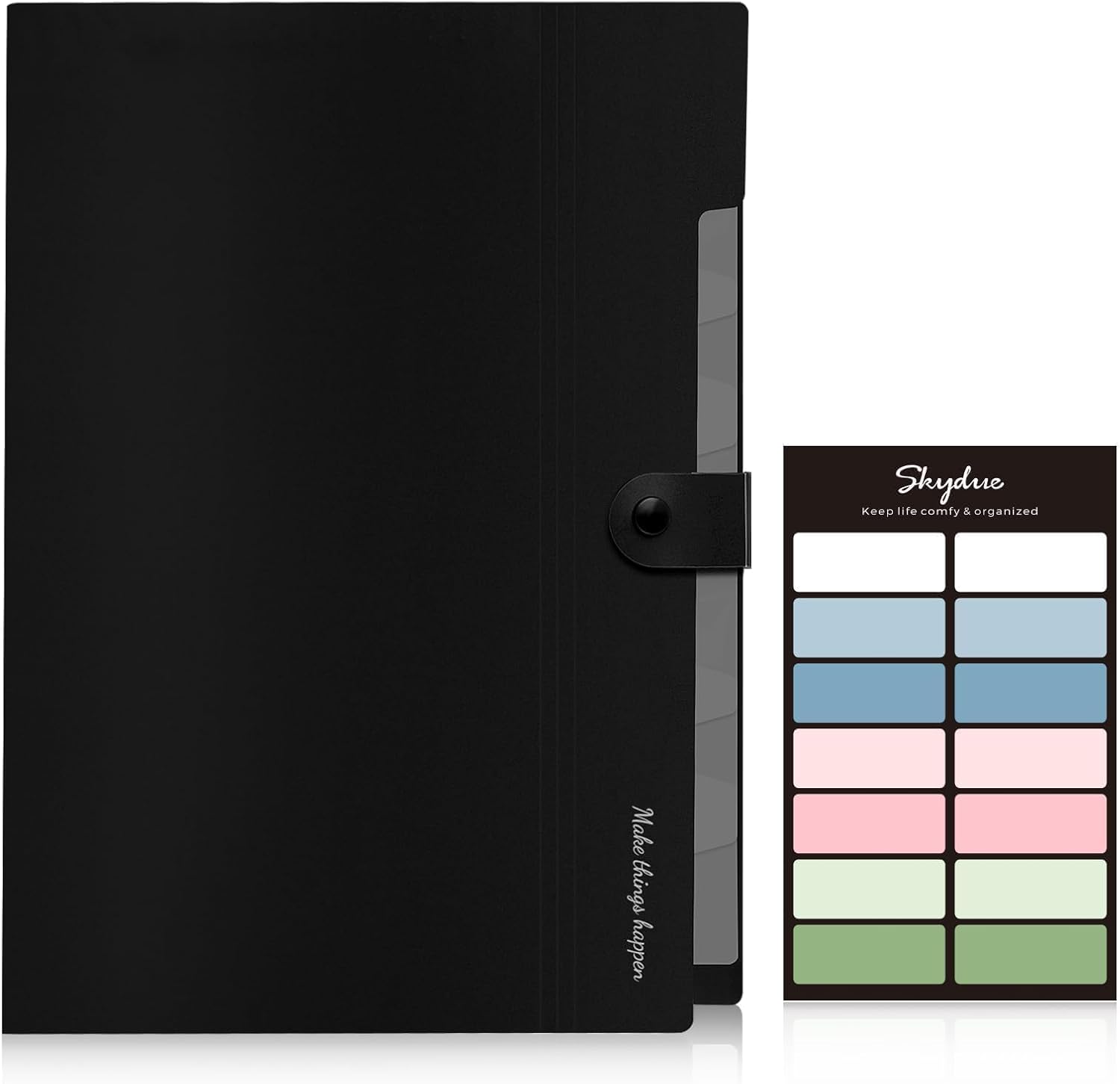 SKYDUE Expanding File Organizer with 8 Pockets, Accordion File Folders with Labels, Portable Document Paper Bill Receipt Organizer, Home College School Office Supplies, Letter Size, Blue