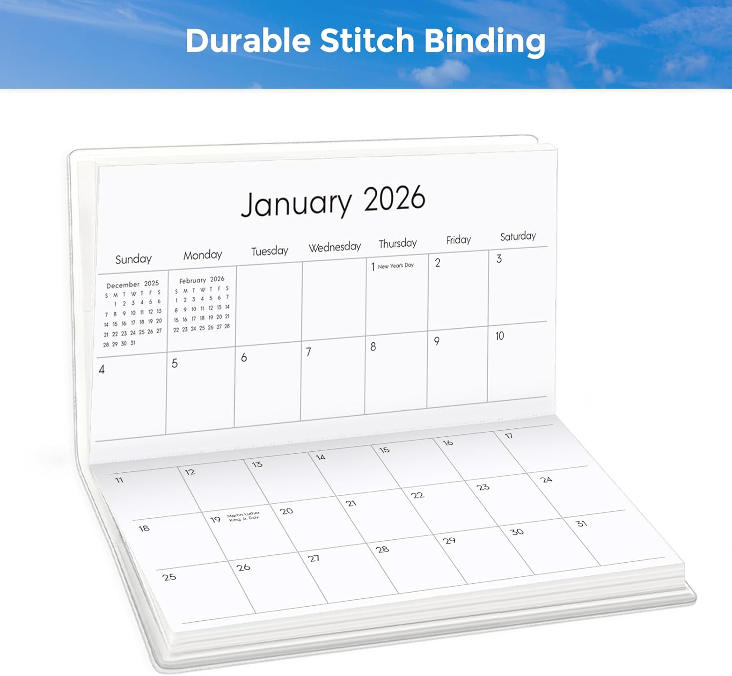Pocket Calendar 2026-2027 for Purse, 2026-2027 Pocket Planner 24 Months with Soft Waterproof Cover and Premium Paper, 6.5" x 3.5", Floral