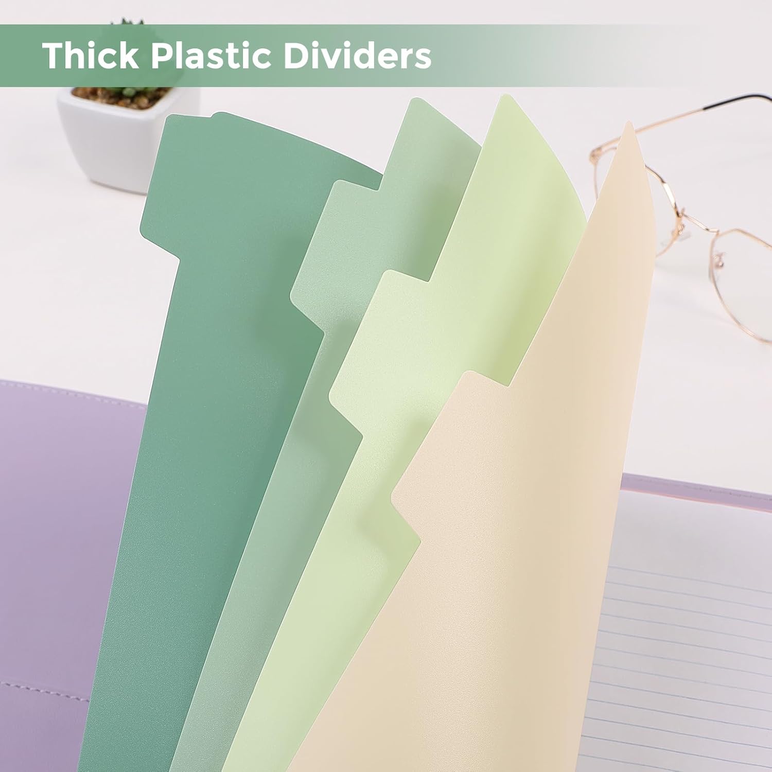 SKYDUE 8 Tab Binder Dividers, Letter Size, Durable Plastic Dividers for 3 Ring Binder, Write & Erase Binder Dividers with Tabs, 1 Set, Aesthetic Pastels Binder Divider for School, Office
