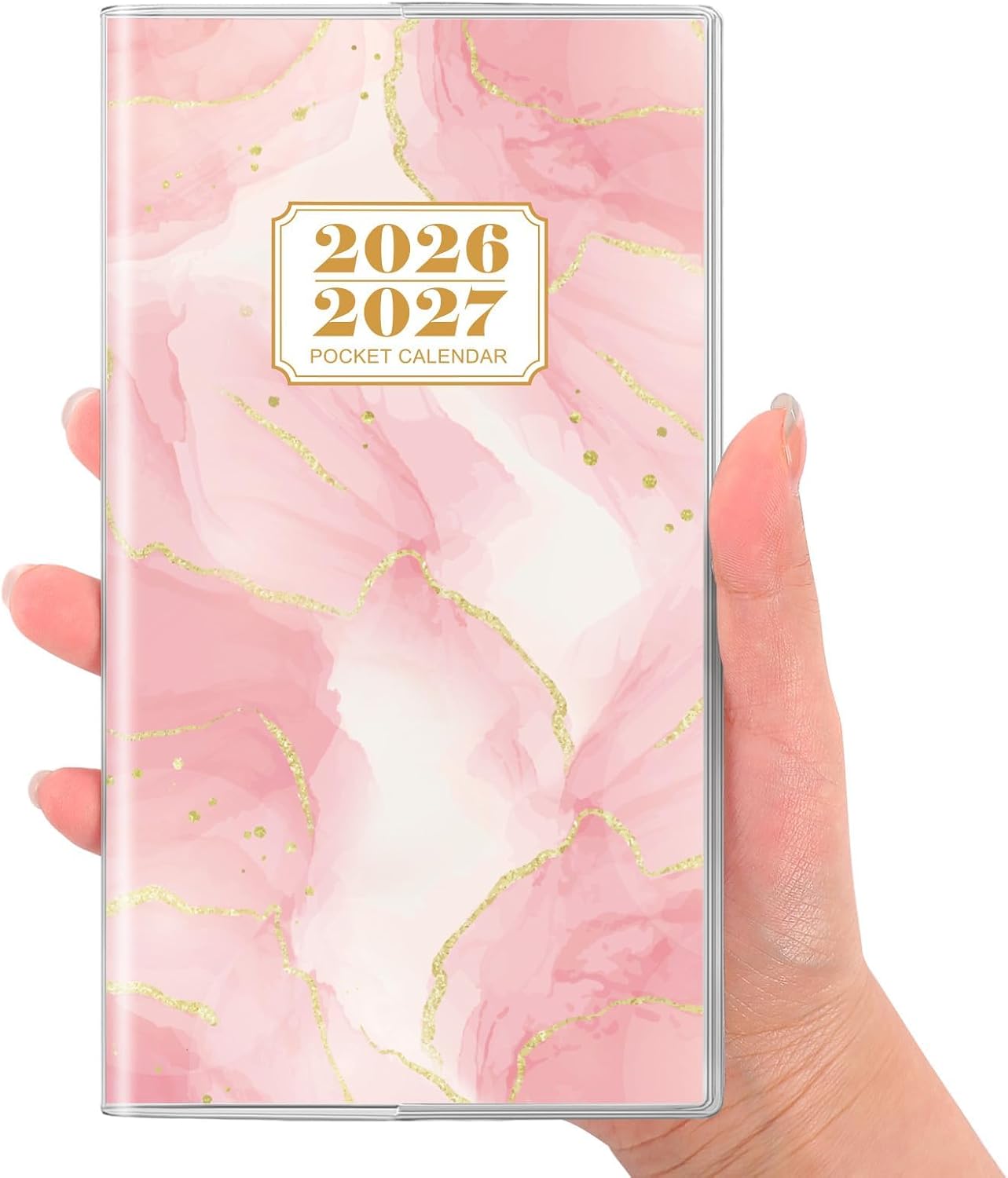 SKYDUE Pocket Calendar 2026-2027, Pocket Monthly Planner Jan 2026 - Dec 2027 for Purse, 6.7" X 3.7" 24-Month Small Planner, Academic Year Calendar, Compact Design with Plastic Sleeve