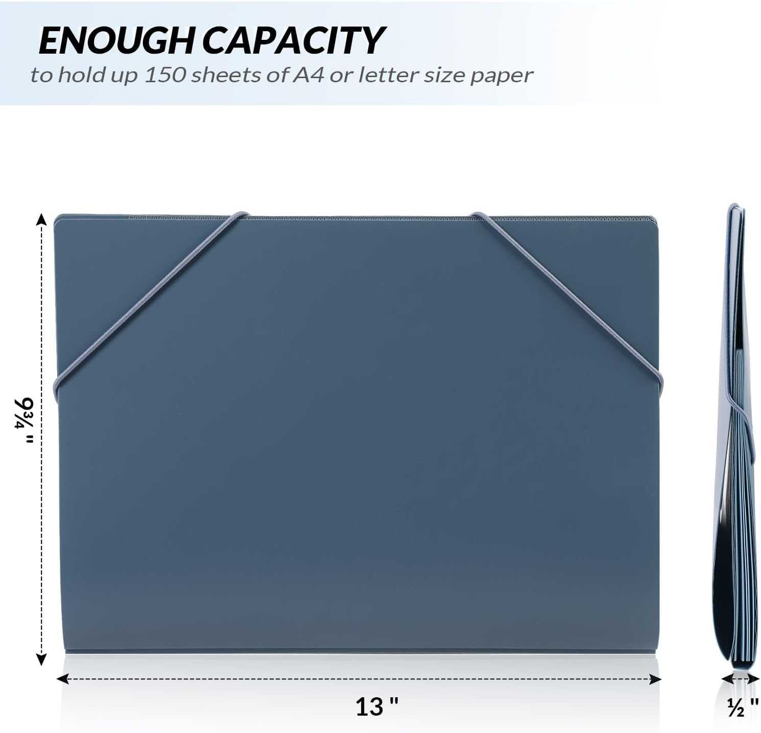 SKYDUE 3 Ring Binder with Clipboard & Document Organizer Folio, 5 Pocket Expanding File Folder, Accordion File Organizer