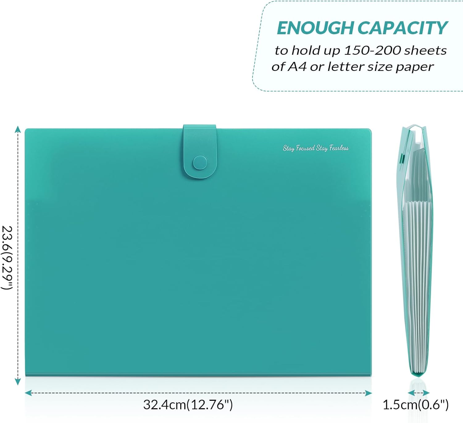 SKYDUE 7-Pocket Expanding File Folder, Professional Accordion Document Organizer with Labels, Portable Paper Receipt Holder for Office Home Business, Letter/A4 Size Green