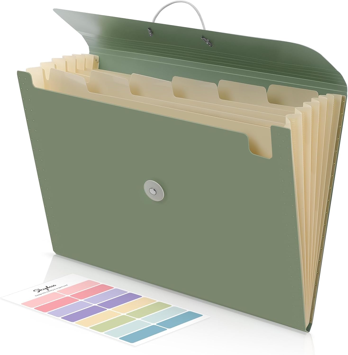 SKYDUE Accordion File Organizer, Expanding File Folder with 7 Pockets, Portable Receipt Paper Bill Document Organizer, Letter/A4 Size Filing Folder School Office Supplies, Black