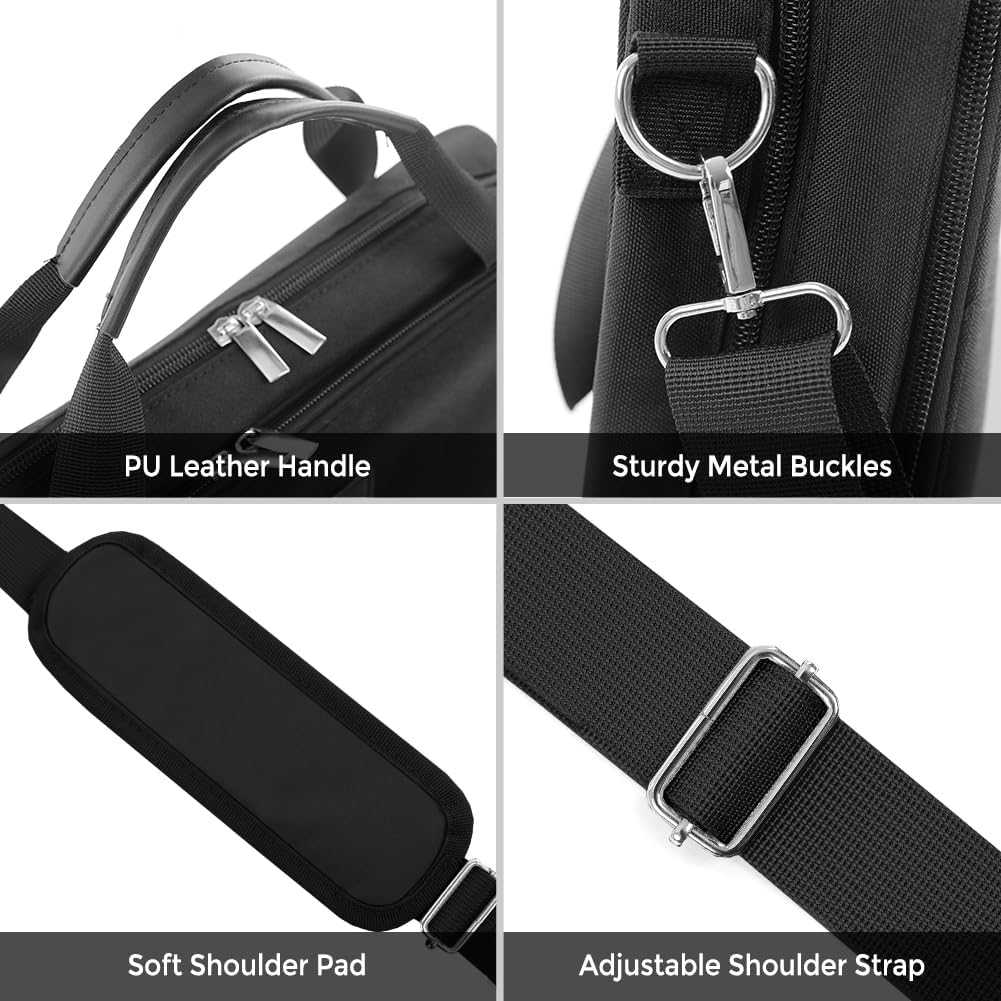 SKYDUE Zipper Binder 2 Inch O-Ring School Binder, Oxford Fabric School Organizer Holds 400+ Sheets, Fits 13.3" Laptop, Water-Resistant, Handle & Shoulder Strap, 14"x13" – Black