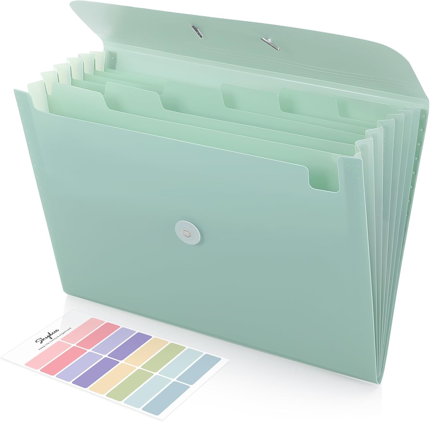 SKYDUE Accordion File Organizer, Expanding File Folder with 7 Pockets, Portable Receipt Paper Bill Document Organizer, Letter/A4 Size Filing Folder School Office Supplies, Black