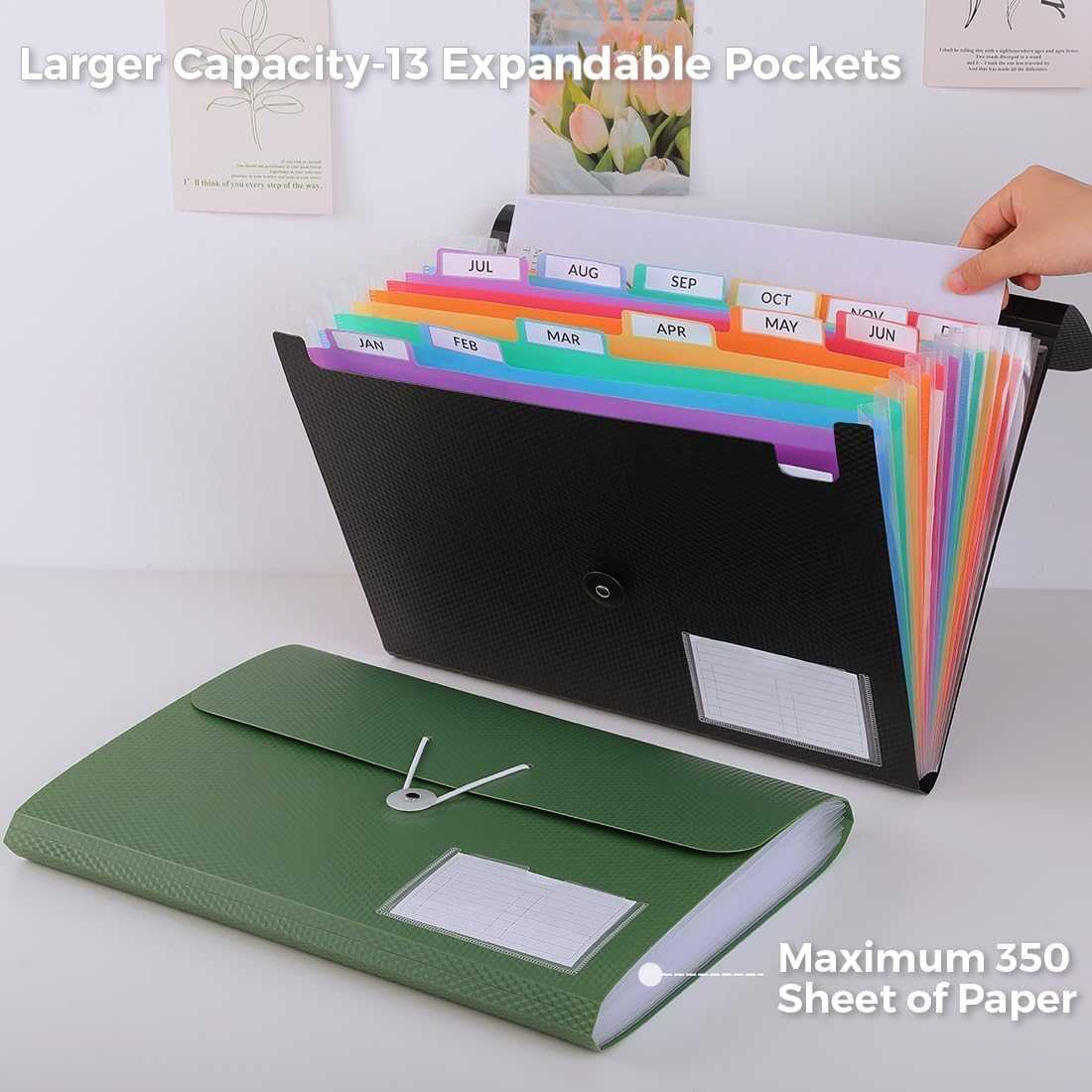 SKYDUE 3 Ring Binder with Clipboard Kit and Expanding File Folder, Accordion File Organizer with 13 Pockets Bundle Sales