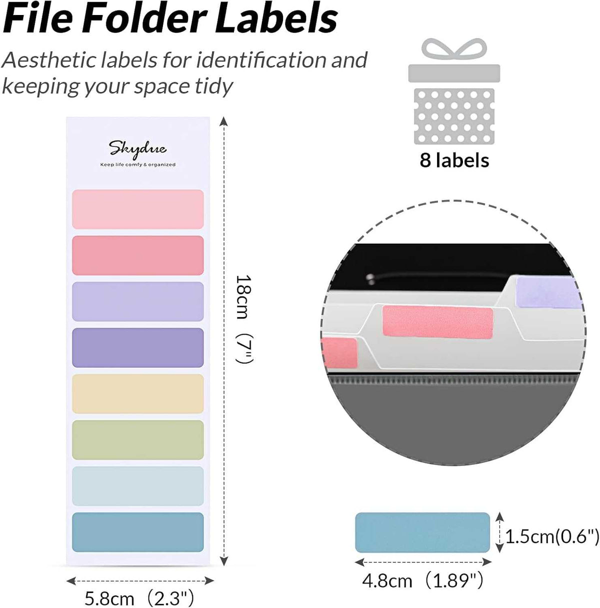 SKYDUE File Folder, 5 Pockets Accordion Paper Organizer for School and Office, Letter Size，Black