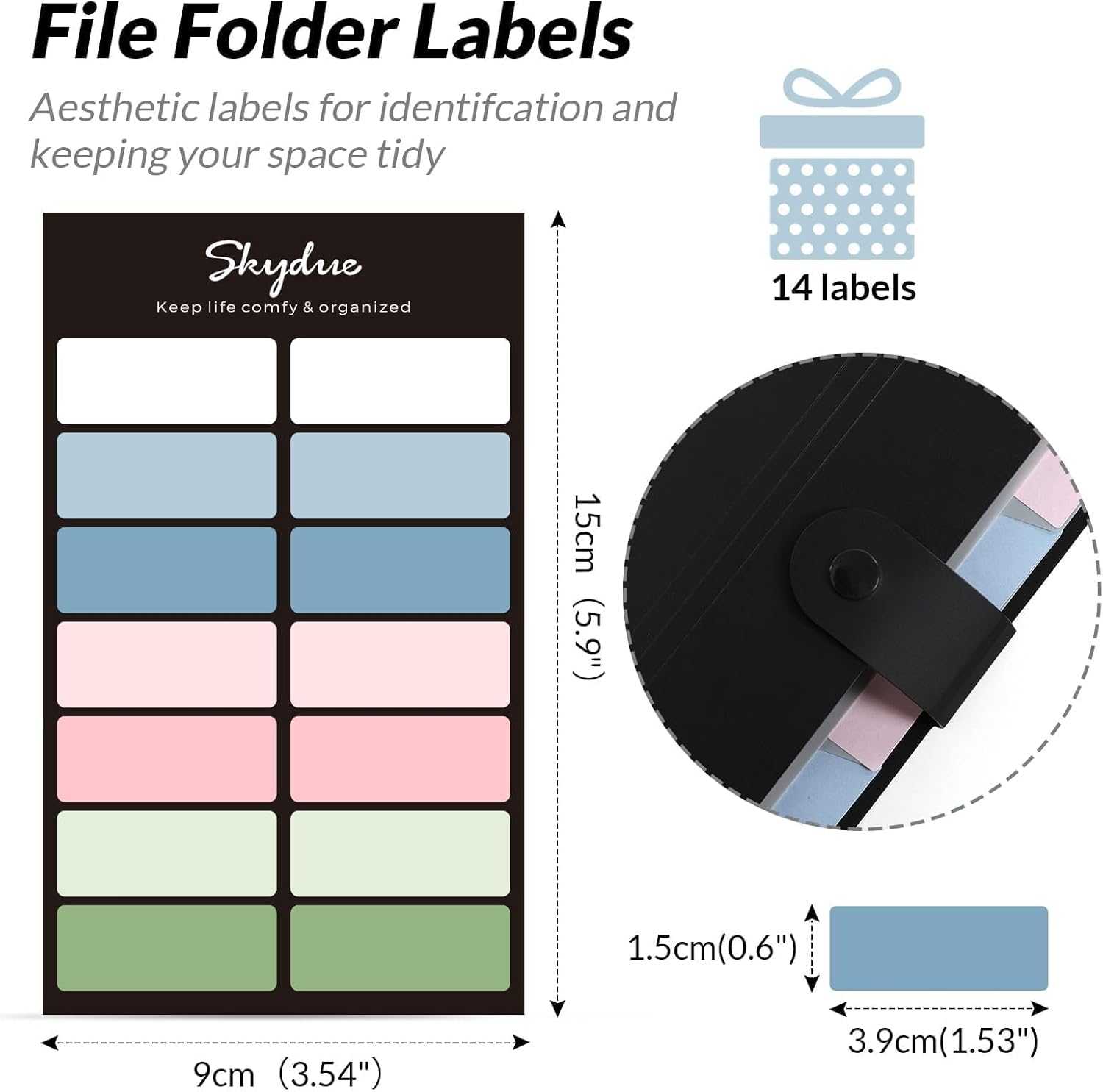 SKYDUE Accordion File Organizer, 13 Pockets & 8 Pockets File Folders