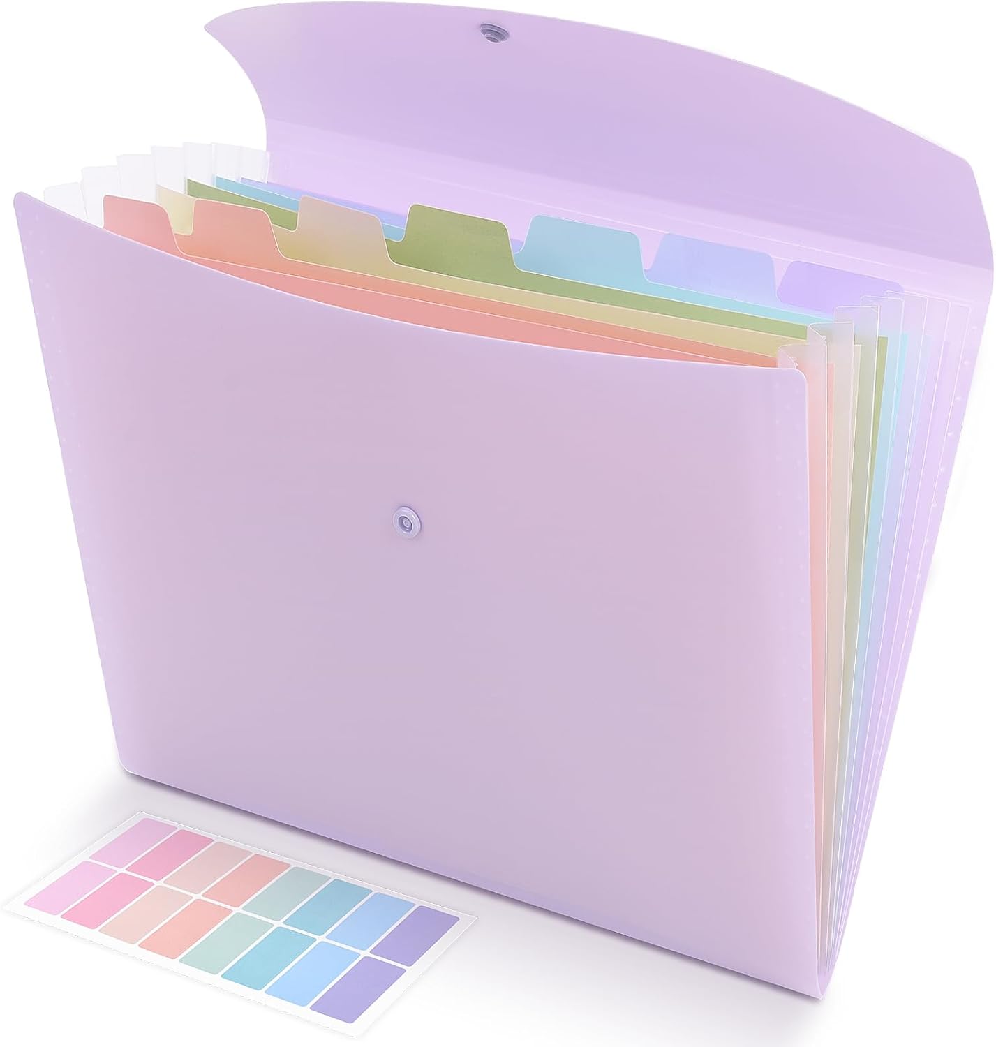 SKYDUE Cute Accordion File Organizer, Expanding File Folder with 8 Pockets, Document Organizer with Colorful Tabs for School, Office, Hospital Tax, Receipts Storage Letter/A4 Size Pink