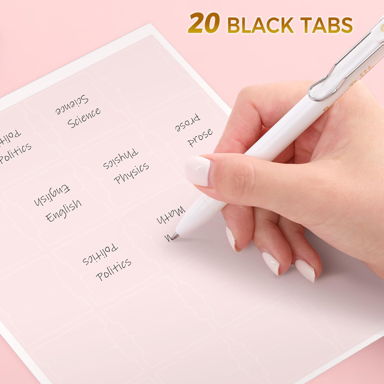 Laminated Bible Tabs for Women, 100 Tabs, Bible Book Tabs for Study Bible, Large Print Bible Chapter Tabs(Gold Foil Embossed Lettering), Bible Study Supplies, Cream Bible Labels Tabs