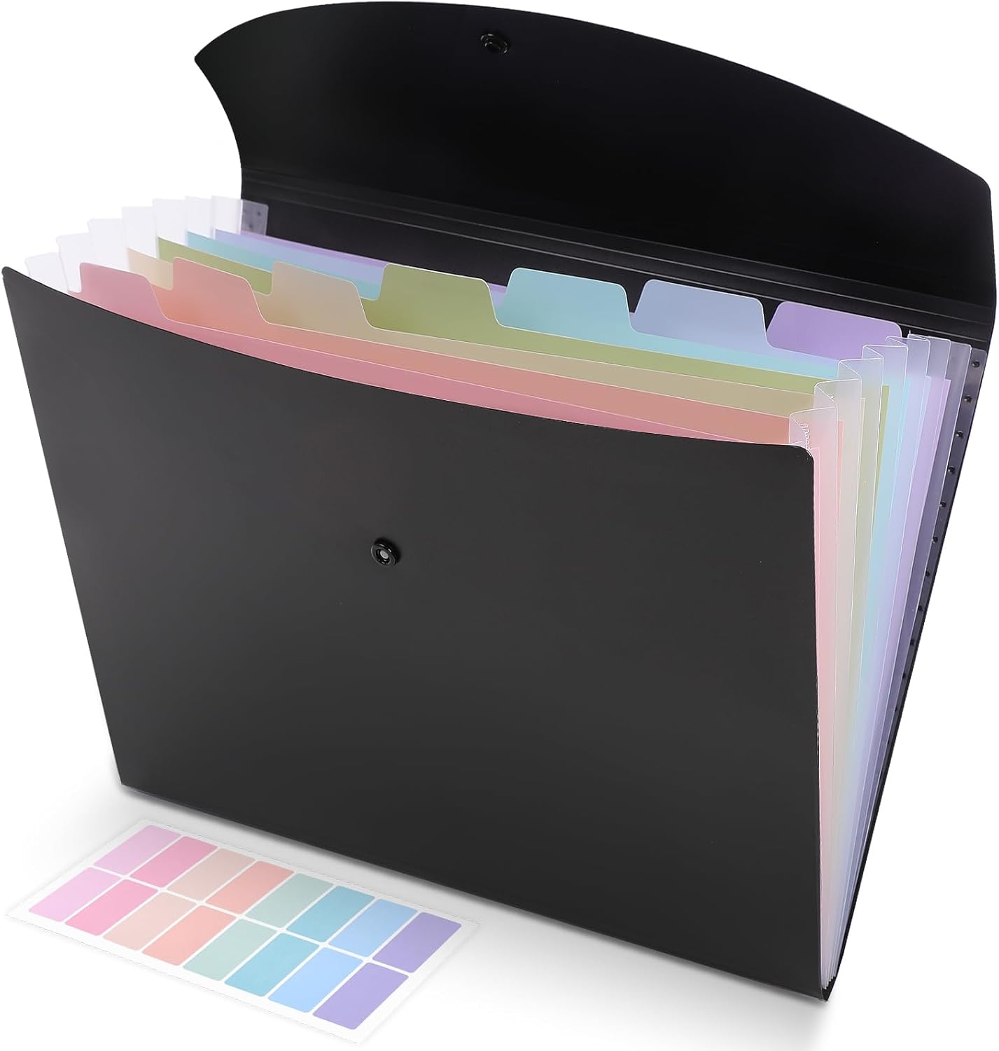 SKYDUE Cute Accordion File Organizer, Expanding File Folder with 8 Pockets, Document Organizer with Colorful Tabs for School, Office, Hospital Tax, Receipts Storage Letter/A4 Size Pink