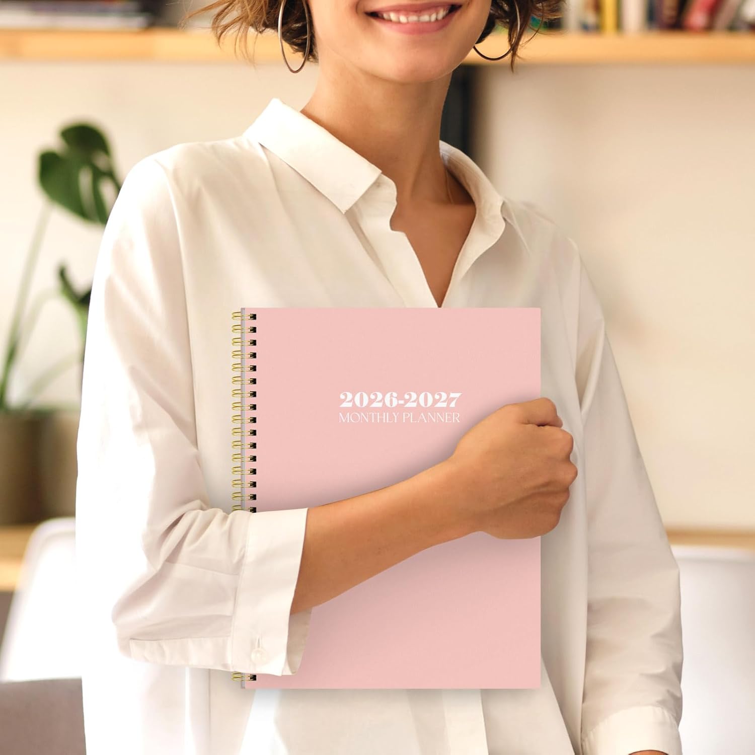 SKYDUE Monthly Planner 2026-2027, 24 Months Calendar Planner 2026-2027, 7.5" x 10" B5 Planner, Twin-wire Spiral Bound, Durable Waterproof Cover, Thick No-Bleed Paper, Floral
