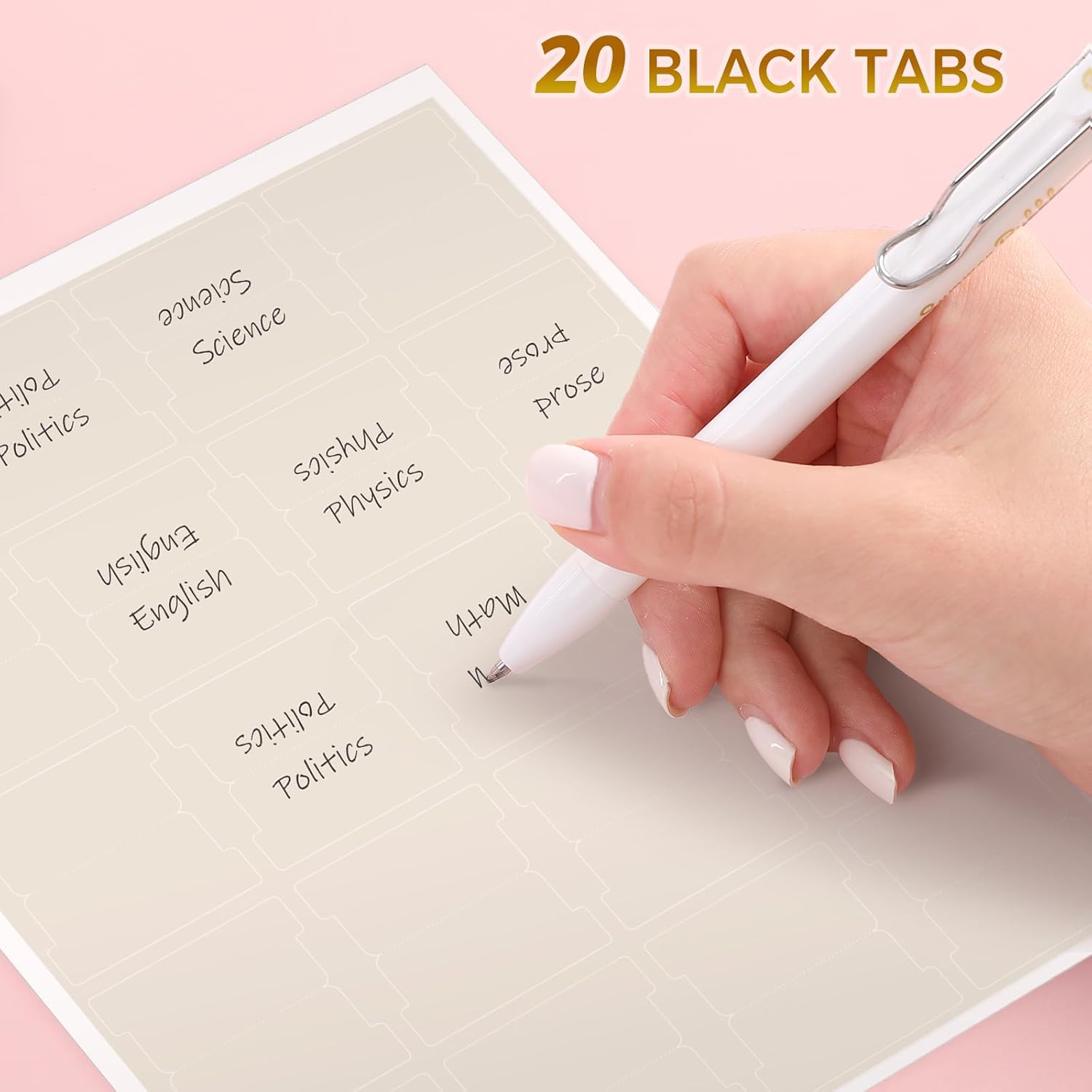 Laminated Bible Tabs for Women, 100 Tabs, Bible Book Tabs for Study Bible, Large Print Bible Chapter Tabs(Gold Foil Embossed Lettering), Bible Study Supplies, Cream Bible Labels Tabs