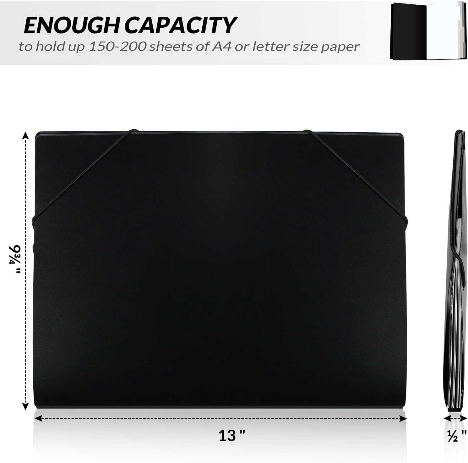 SKYDUE Grey Accordion File Organizer, File Folders with 8 Pockets & 5 Pockets Expanding File Folder