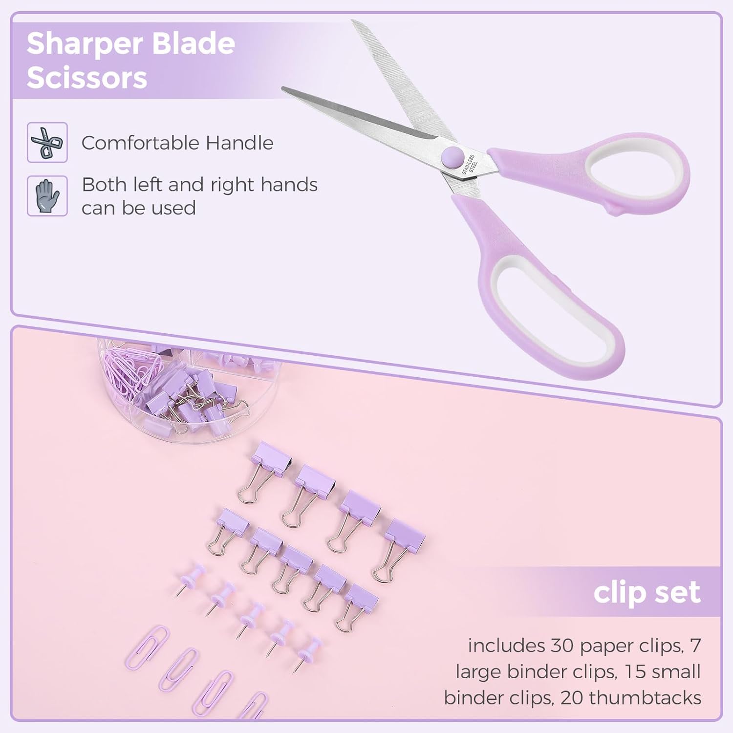 SKYDUE Pink Desk Accessories, Pink Office Supplies Set, Mesh Desk Organizer, Stapler, Tape Dispenser, Scissors, Binder/Paper Clips and 1000pcs Staples,Desk Organizer for Women