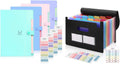 SKYDUE Accordion File Organizer, 13 Pockets File Folders & Expanding File Folders with 5 Pockets Pack of 4