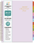 SKYDUE Appointment Book 2026-2027, Academic Hourly Planner from July 2026 - June 2027, 8.5" x 11" Weekly & Monthly Schedule Planner with 15-Minute Interval- Perfect for Daily Planning White Flower
