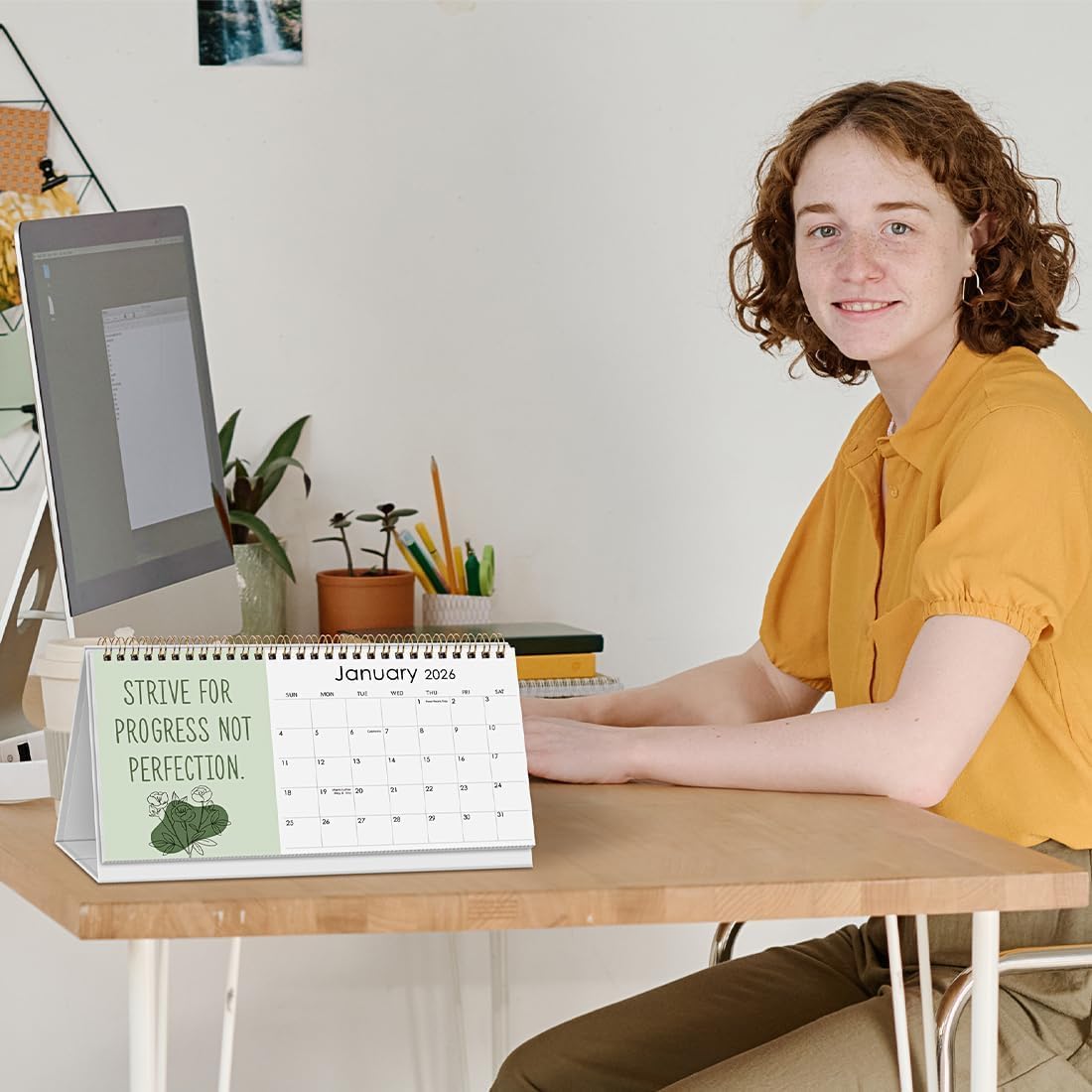 SKYDUE 2026 Small Desk Calendar 5.5" x 10" (Dec 2025 - Dec 2026), Inspirational Calendar 2026, Motivational Desk Calendar with Affirmations,Positive, Motivational and Inspirational Gifts