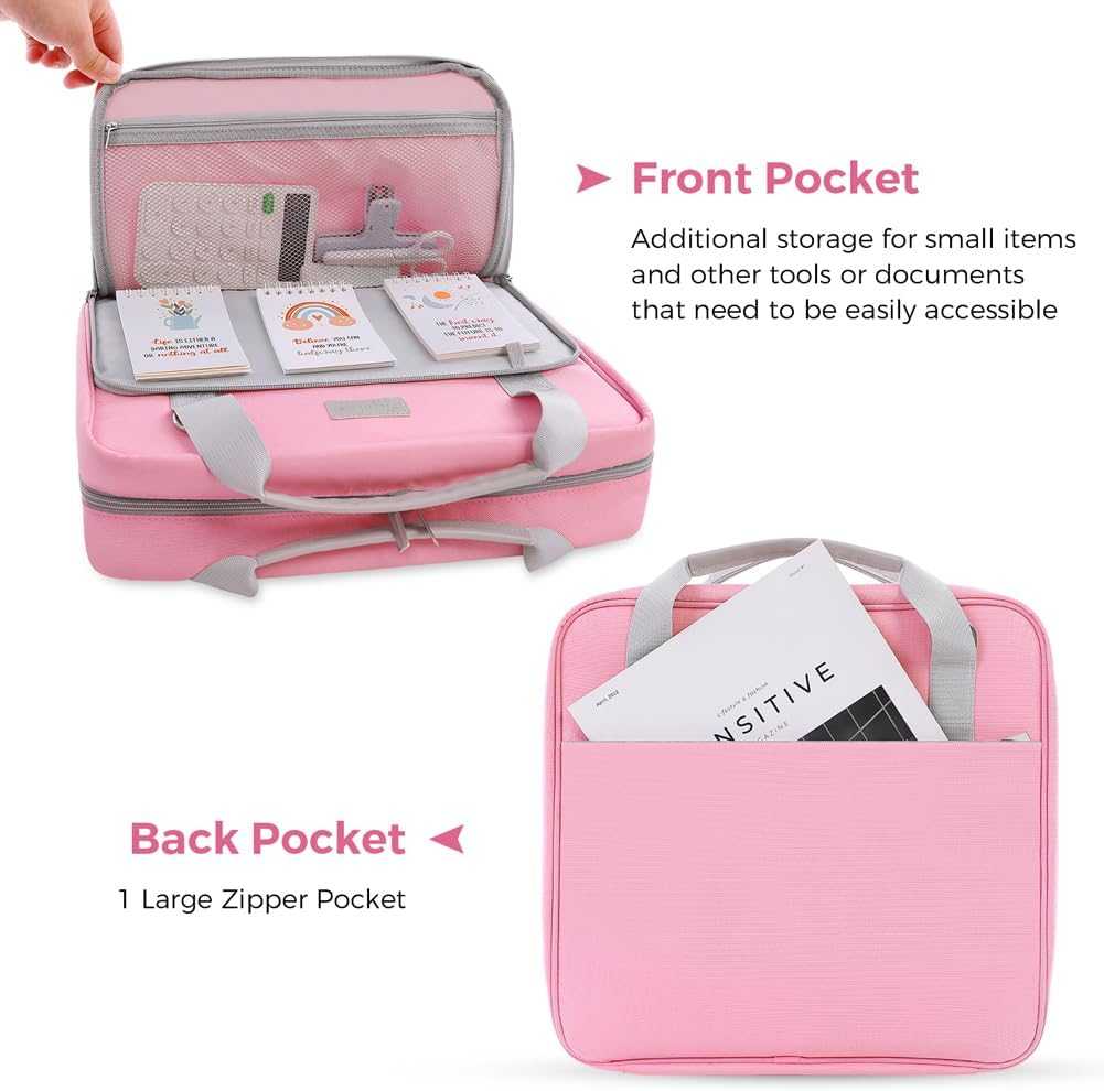 SKYDUE Zipper Binder 3 Inch D-Ring School with Binder Dividers, 5 Tabs Dividers, Pack of 2 Set, Pink