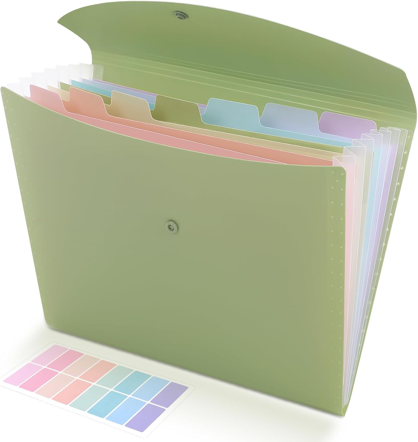 SKYDUE Cute Accordion File Organizer, Expanding File Folder with 8 Pockets, Document Organizer with Colorful Tabs for School, Office, Hospital Tax, Receipts Storage Letter/A4 Size Pink