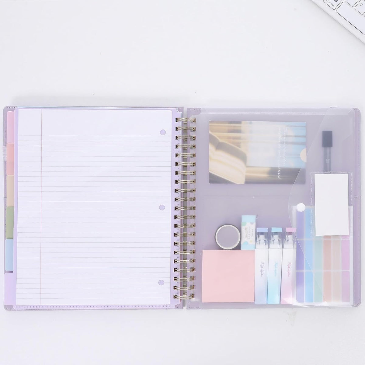 SKYDUE Clipboard Folder with Storage, 6 Dividers with 12 Pockets for Letter Size, Storage Clipboard Folio with Refillable Notepad, Spiral Clipboards Padfolio for Teacher Worker Supplies