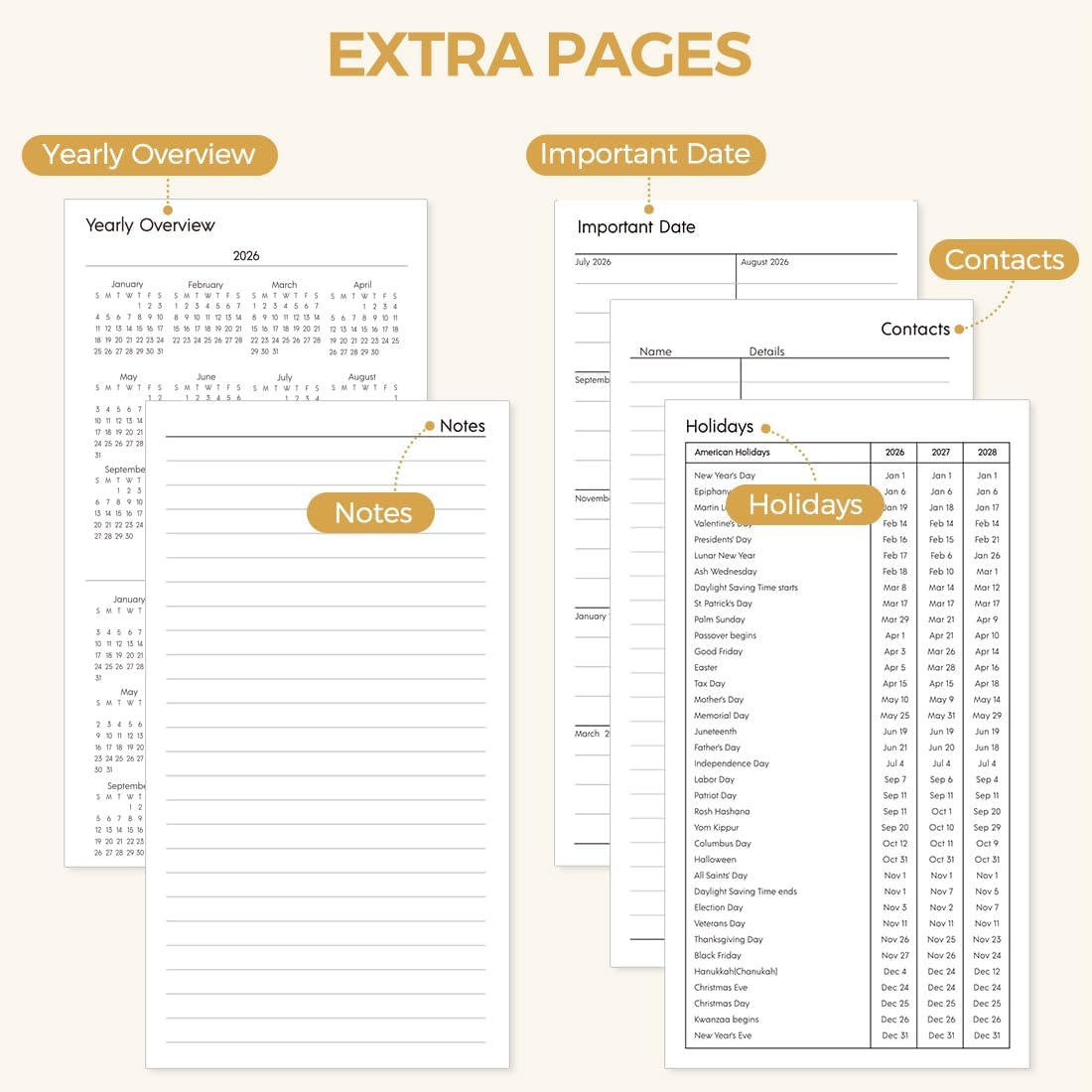 SKYDUE Pocket Calendar 2026-2027, Pocket Monthly Planner Jan 2026 - Dec 2027 for Purse, 6.7" X 3.7" 24-Month Small Planner, Academic Year Calendar, Compact Design with Plastic Sleeve