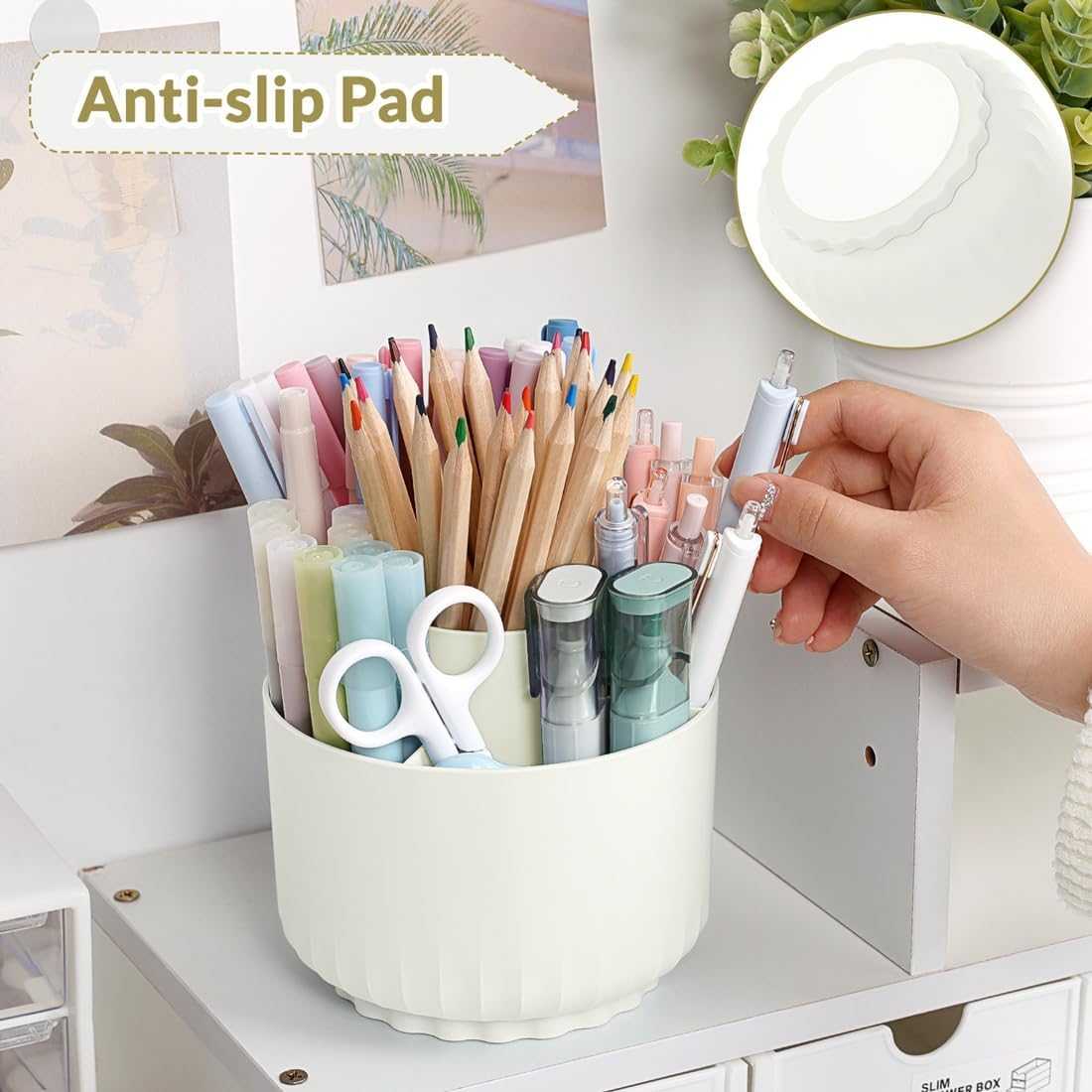 SKYDUE Purple Office Desk Accessories 10PCS,Pencil Holder for Desk