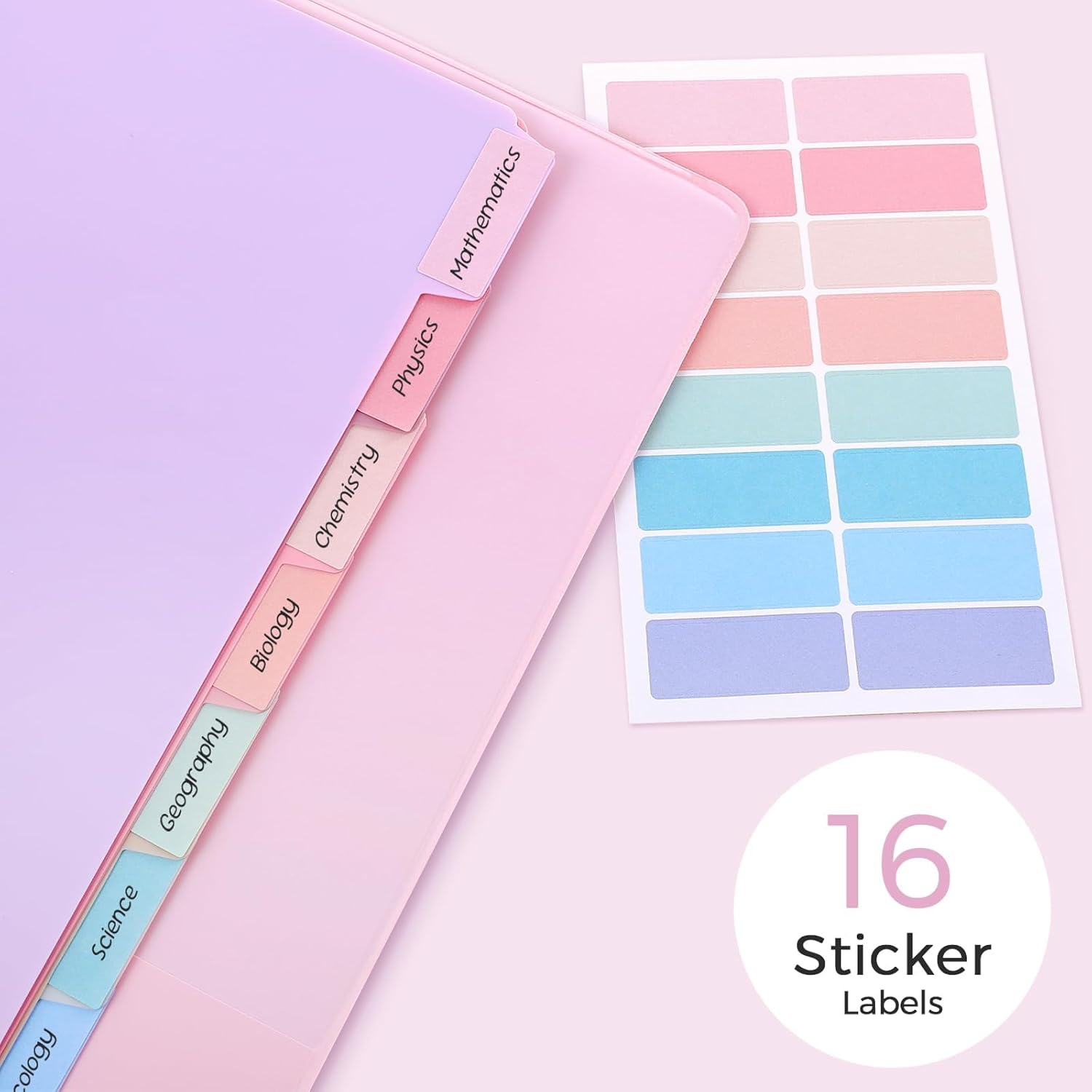 1 Inch 3-Ring Binder with 8 Dividers for Letter Size, Durable Heavy Duty Loose-Leaf Organizer for School Office Home – Letter Size Document Folder with Custom Section Tabs Light Purple