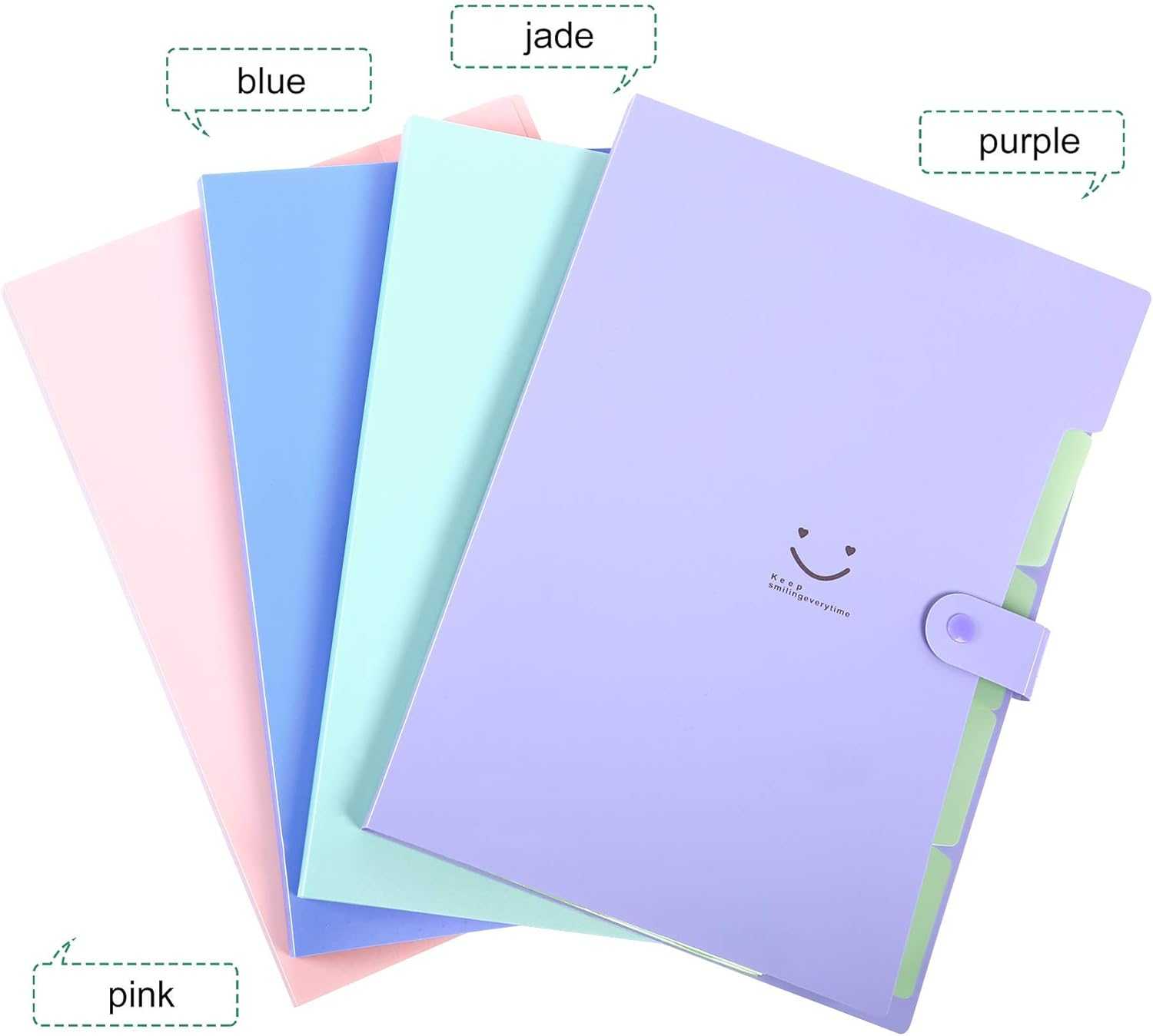 SKYDUE Accordion File Organizer, 13 Pockets File Folders & Expanding File Folders with 5 Pockets Pack of 4