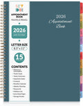 SKYDUE Appointment Book 2026-2027, Academic Hourly Planner from July 2026 - June 2027, 8.5" x 11" Weekly & Monthly Schedule Planner with 15-Minute Interval- Perfect for Daily Planning White Flower