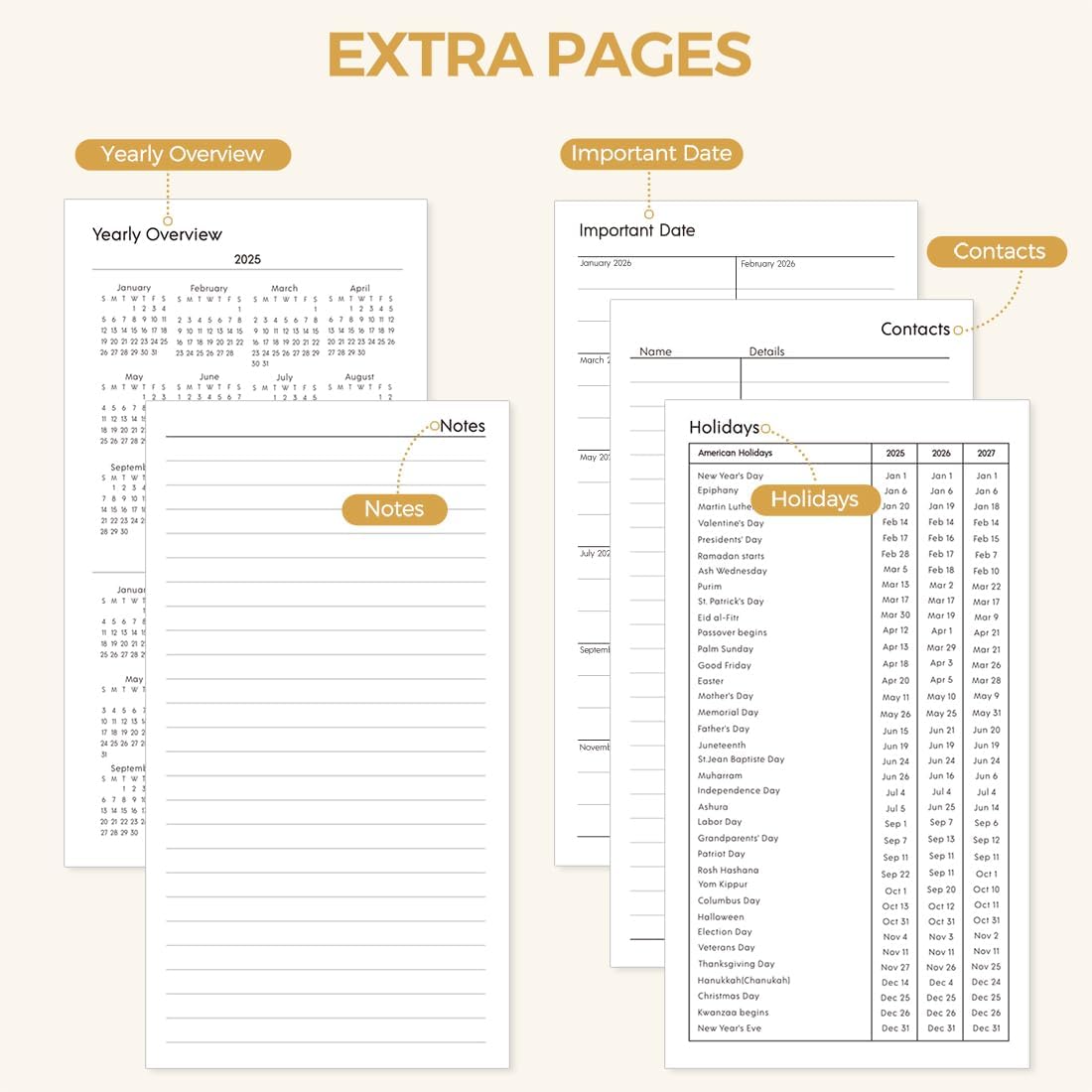 SKYDUE Pocket Calendar 2026-2027, Pocket Monthly Planner Jan 2026 - Dec 2027 for Purse, 6.7" X 3.7" 24-Month Small Planner, Academic Year Calendar, Compact Design with Plastic Sleeve