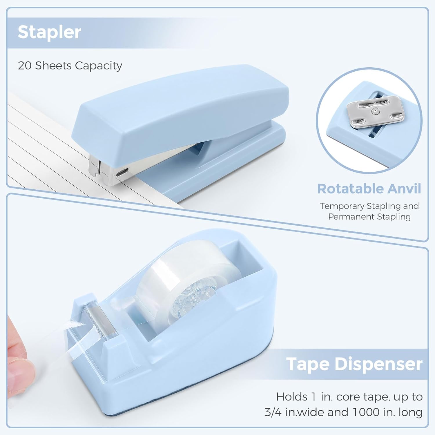 SKYDUE Pink Desk Accessories, Pink Office Supplies Set, Mesh Desk Organizer, Stapler, Tape Dispenser, Scissors, Binder/Paper Clips and 1000pcs Staples,Desk Organizer for Women
