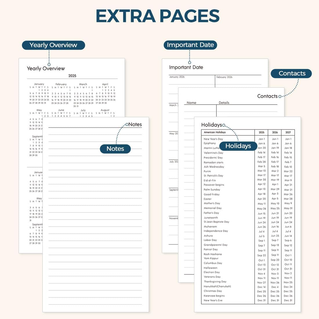 SKYDUE Pocket Calendar 2026-2027, Pocket Monthly Planner Jan 2026 - Dec 2027 for Purse, 6.7" X 3.7" 24-Month Small Planner, Academic Year Calendar, Compact Design with Plastic Sleeve