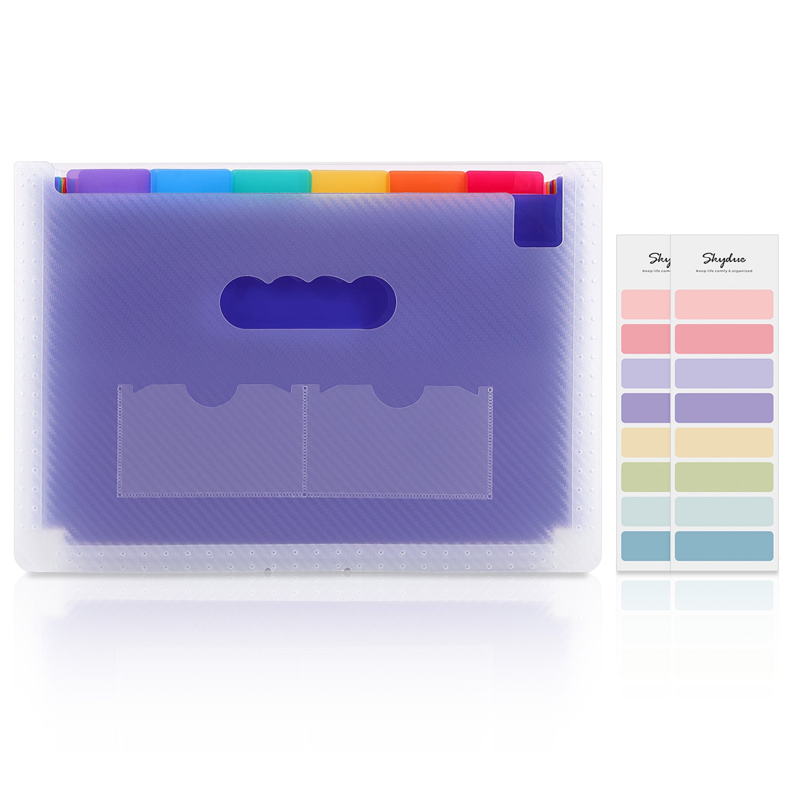 SKYDUE Expanding File Folders,13 Pockets Accordian File Organizer,Letter Size/A4 Document Organizer with Colored Tabs and Expandable Cover, Suit for Classroom, Home, Office and Travel