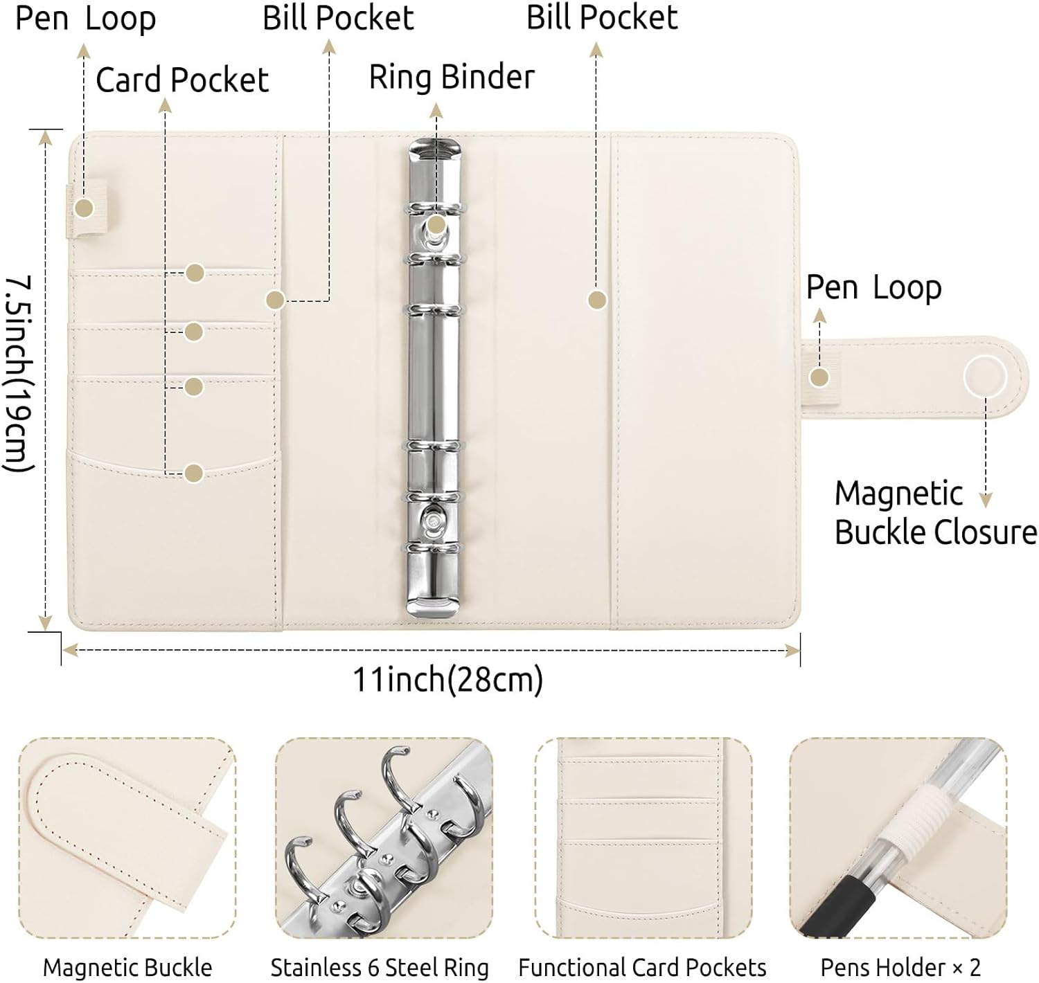 SKYDUE Budget Binder, Money Saving Binder with Zipper Envelopes, Cash Envelopes and Expense Budget Sheets for Budgeting